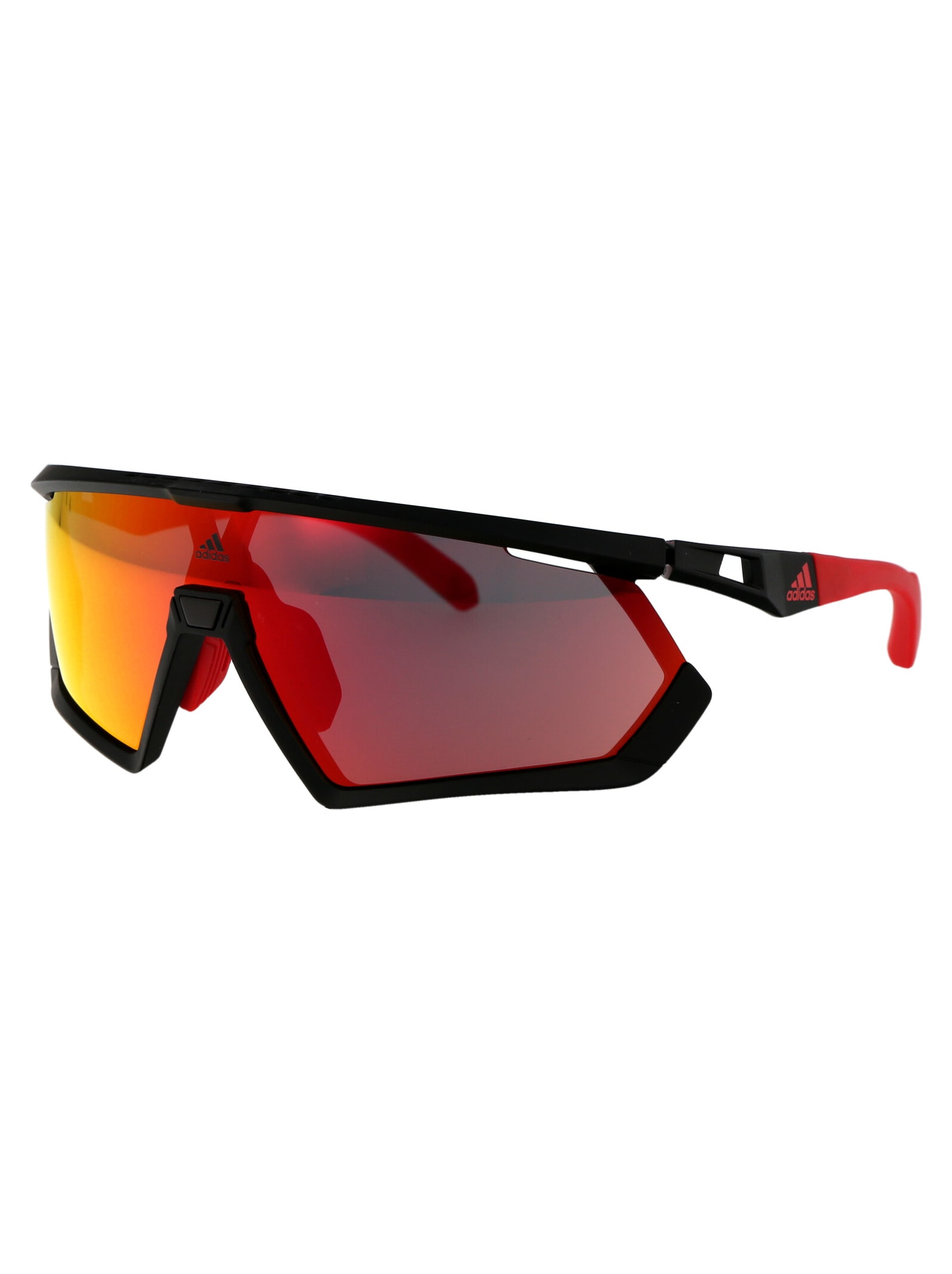 Shop Adidas Originals Sp0054 Sunglasses In 02u Nero Opaco/bordeaux Specchiato
