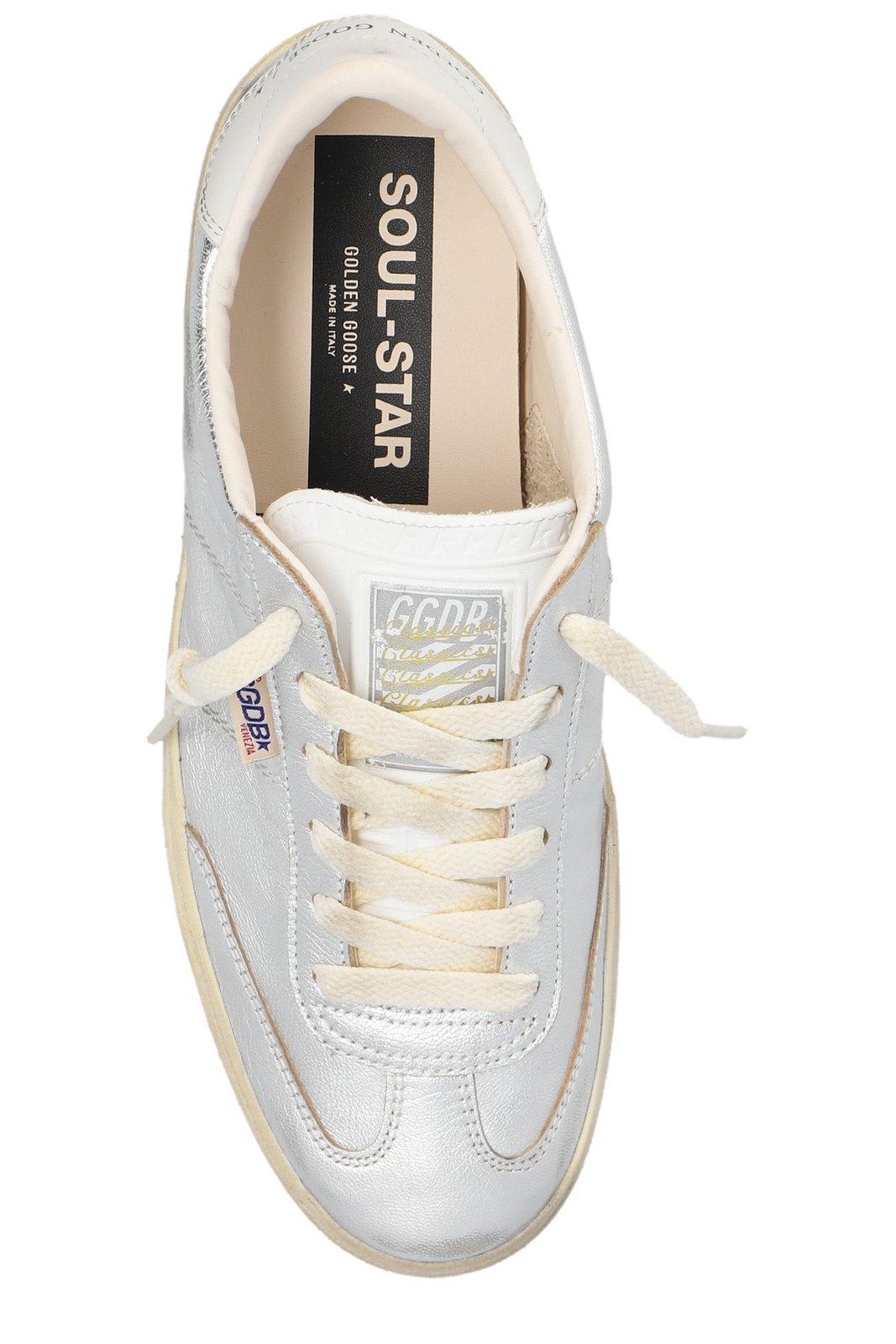 Shop Golden Goose Soul-star Metallic Low-top Sneakers In Silver