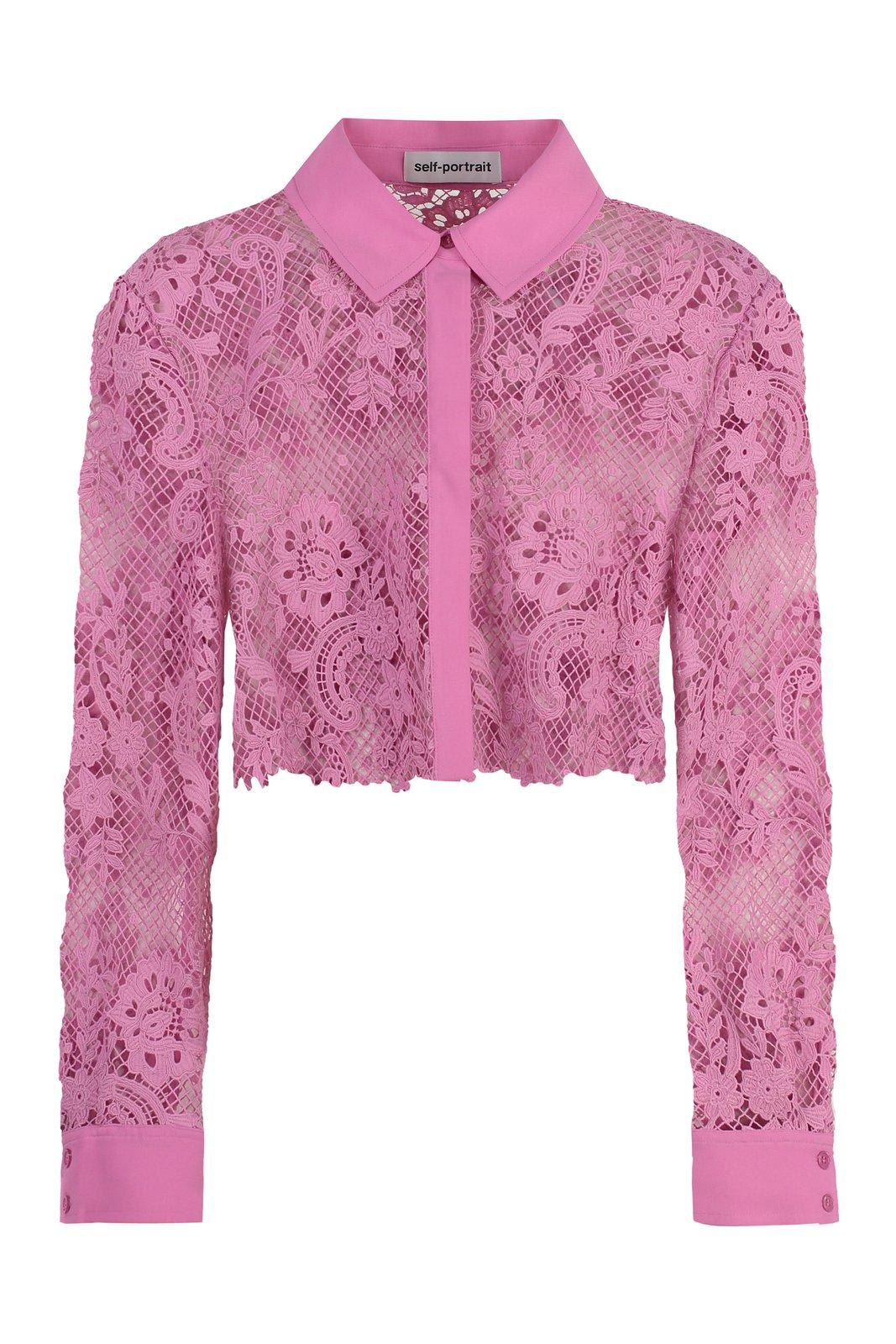 Lace-detailed Long Sleeved Shirt