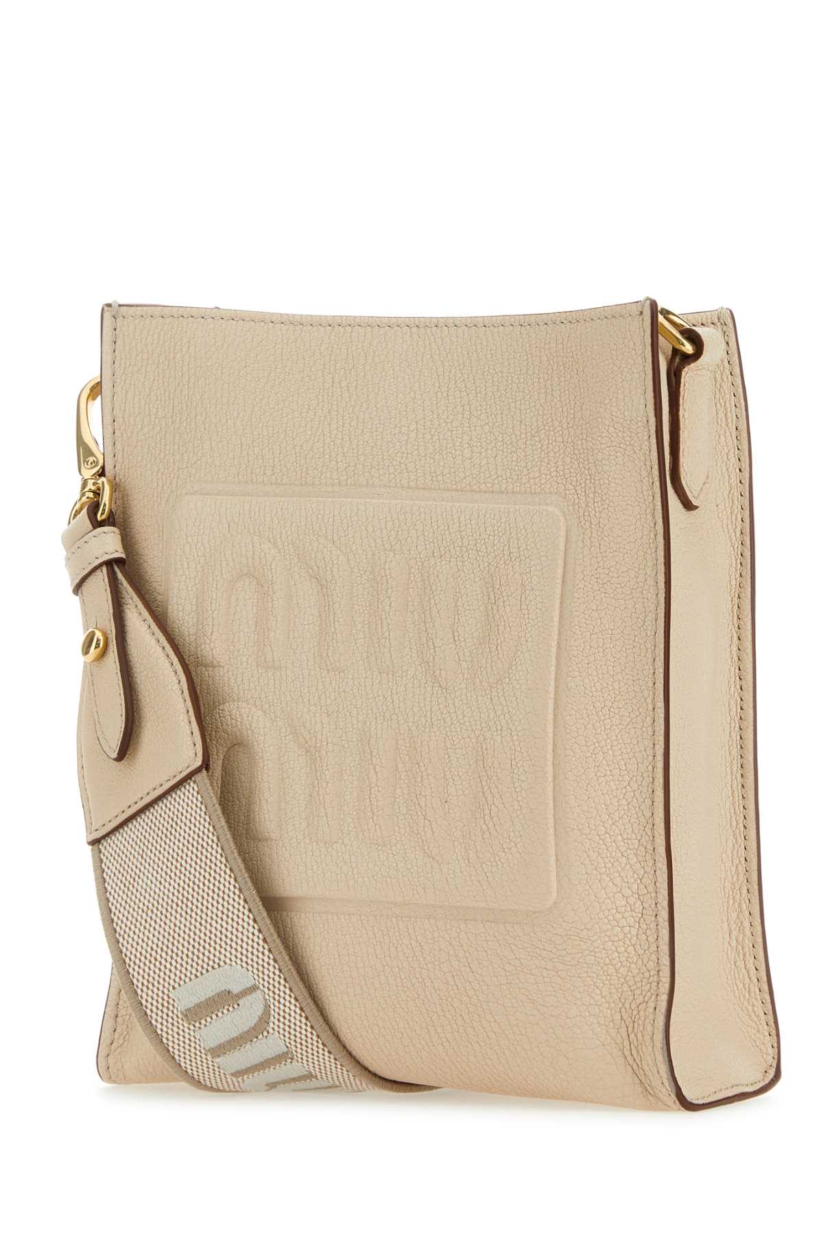 Shop Miu Miu Sand Leather Crossbody Bag In Lino