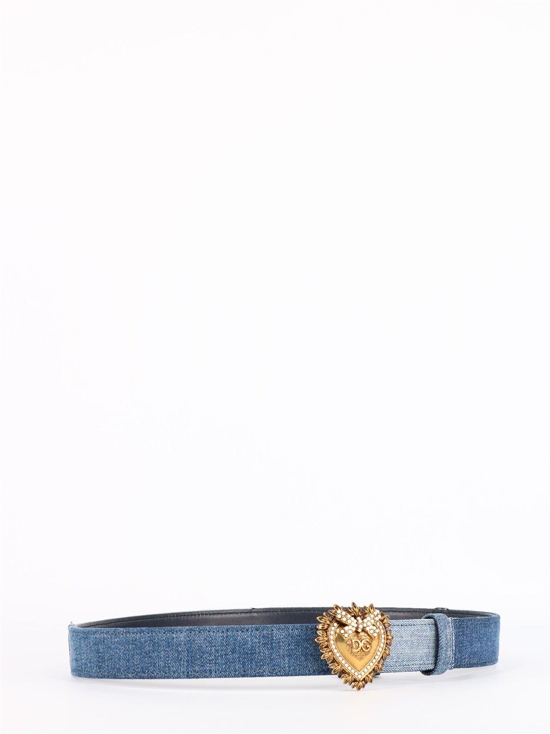 Shop Dolce & Gabbana Devotion Denim Belt