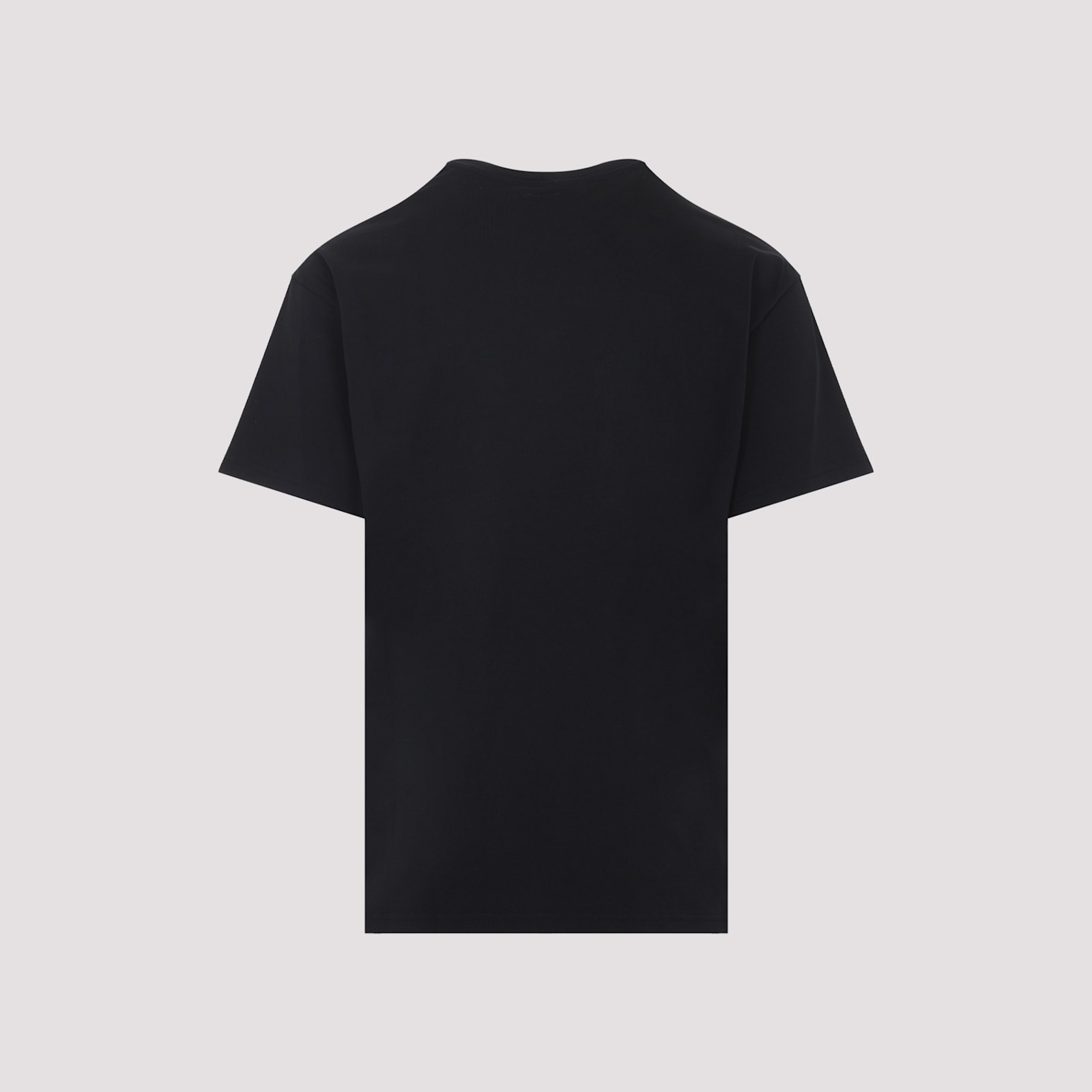 Givenchy Black Crewneck T-shirt With Logo Patch On The Front In Cotton Man