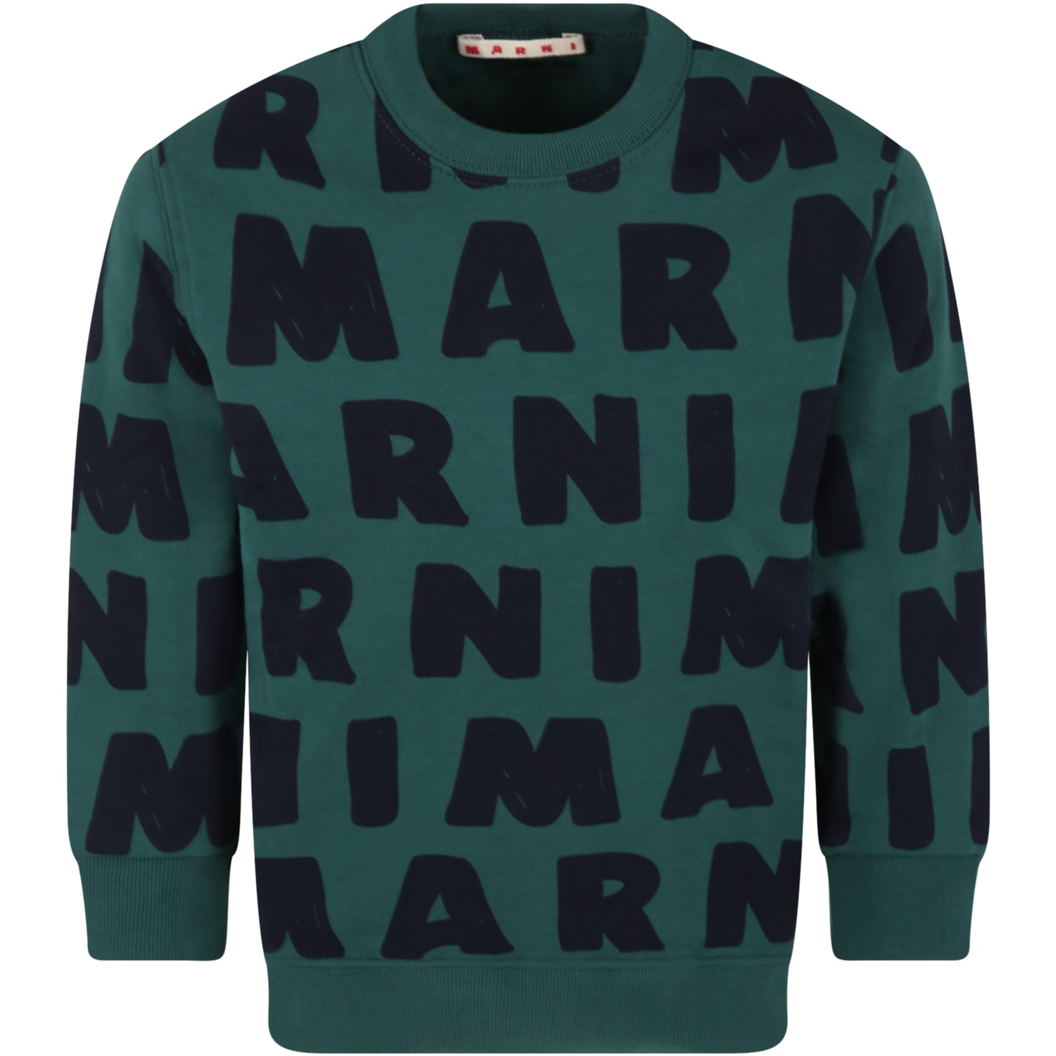Marni Green Sweatshirt For Kids With Logos