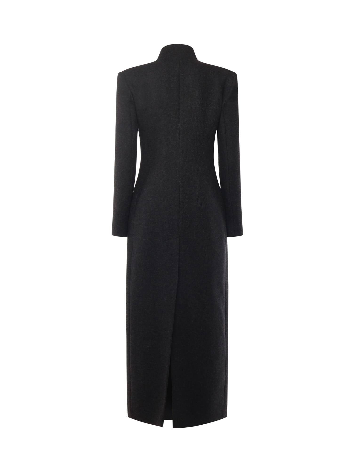 Pinko Tailored Long Coat Notch Lapel In Brown