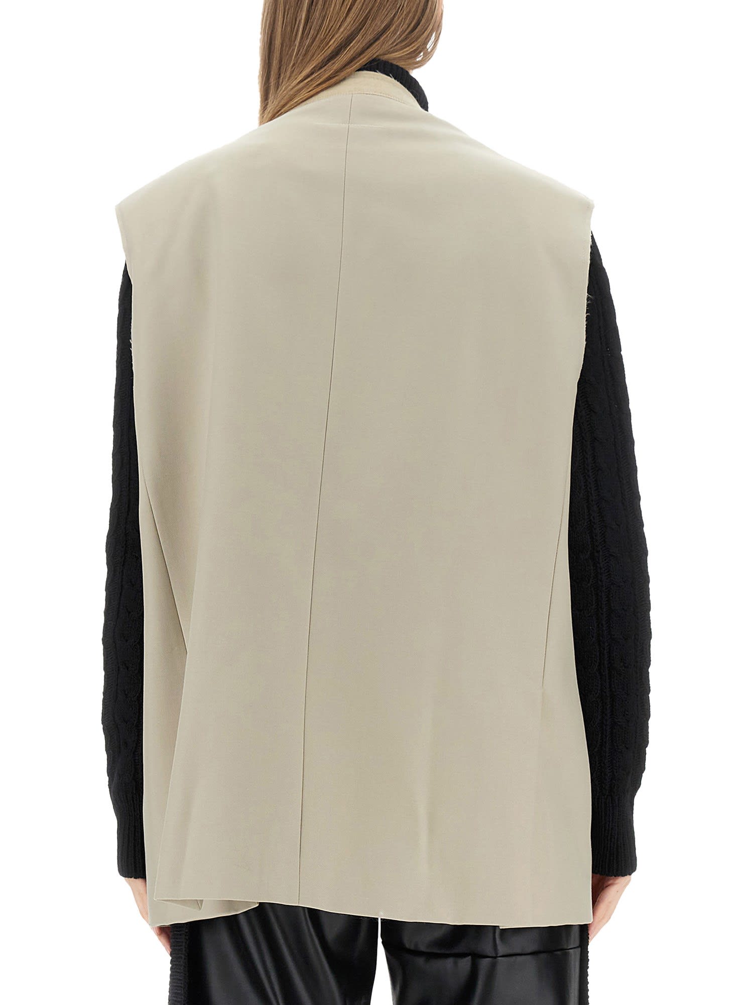 Mm6 Maison Margiela Mm6 By Maison Margiela Single-breasted Vest In Beige