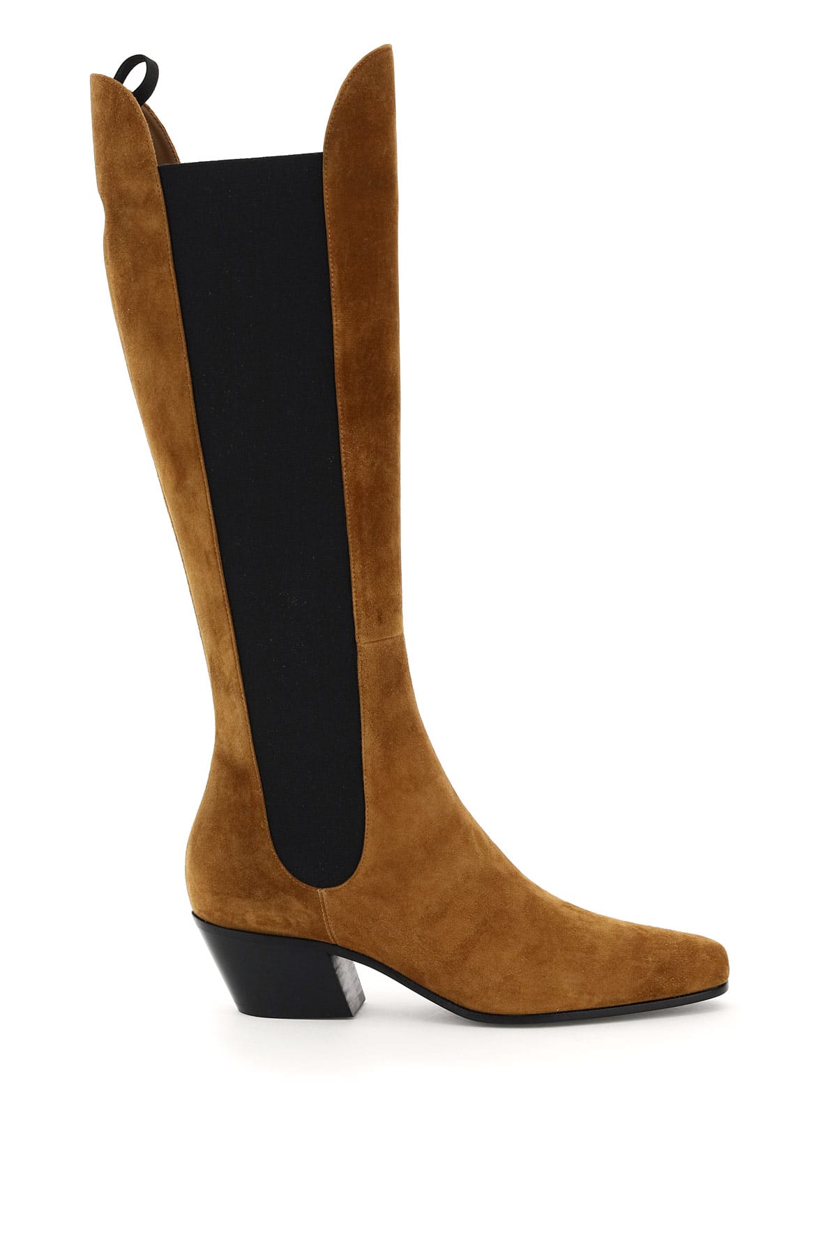 Khaite Chester Knee High Suede Chelsea Boots