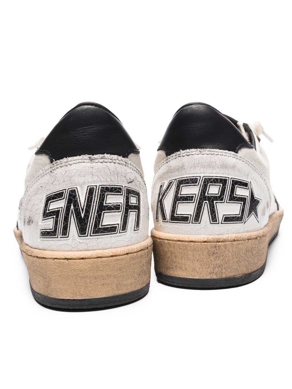 Shop Golden Goose Ballstar Nappa Upper Leather Star And Heel Crack Toe And Spur In White Black