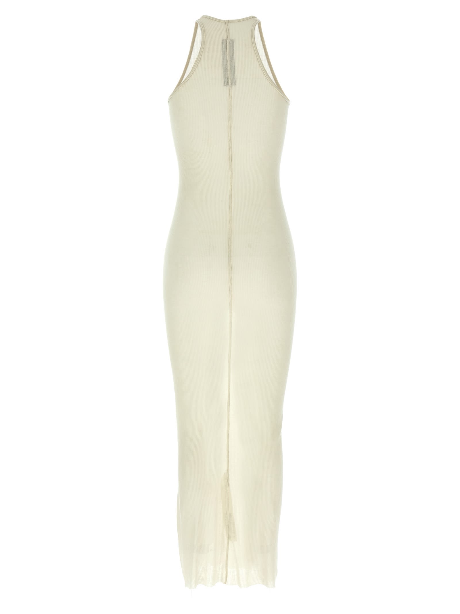 Rick Owens Ribbed Dress Dresses Beige In Neutral