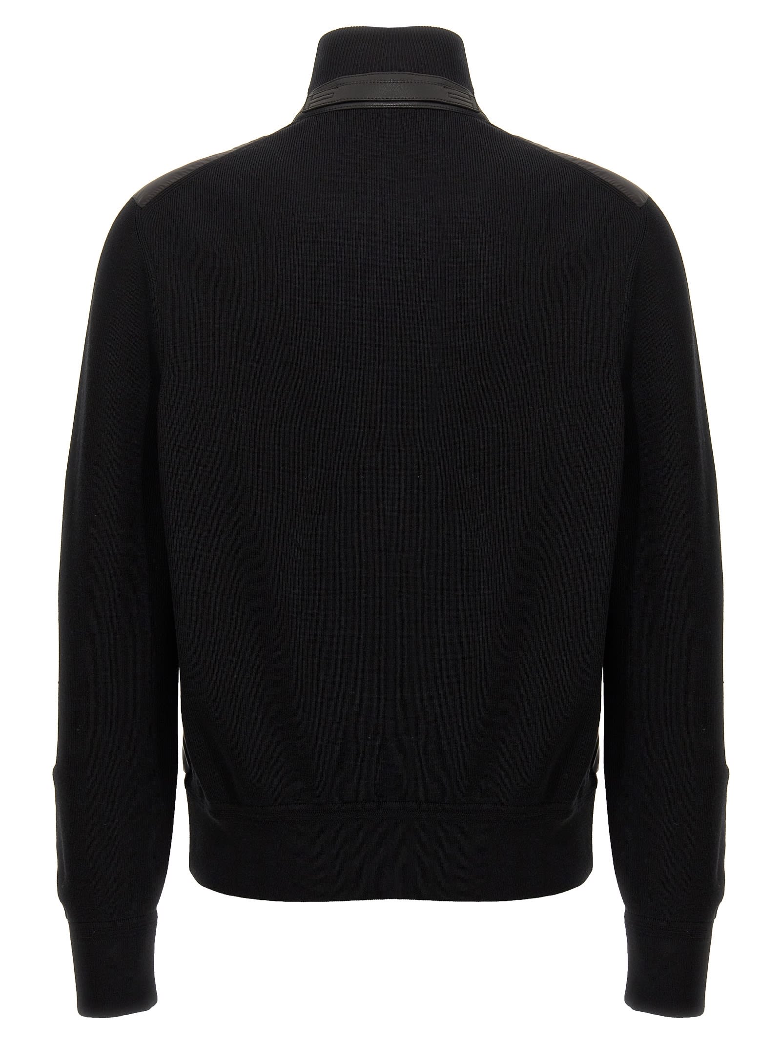 Shop Tom Ford Knit Insert Down Jacket In Black