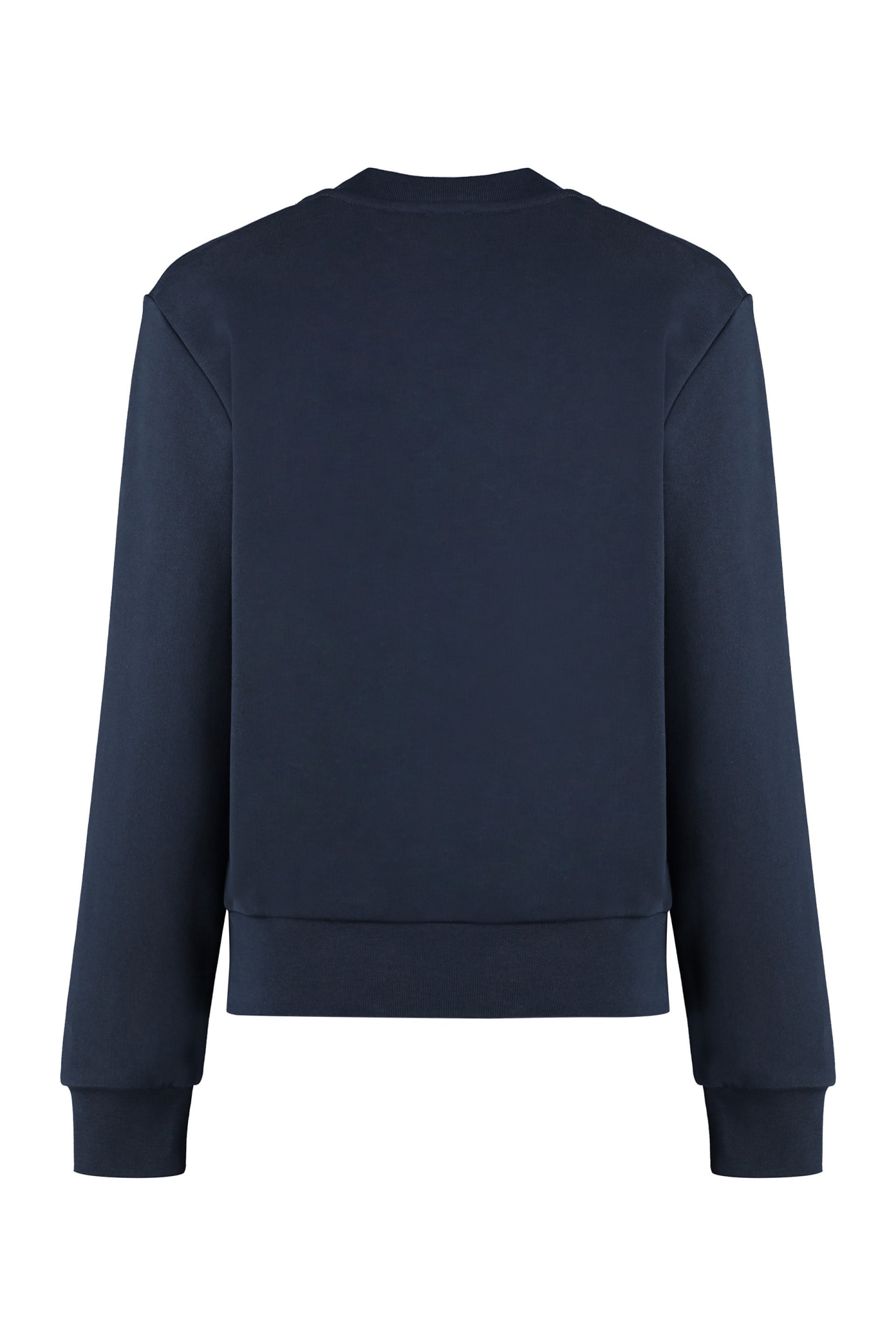 Shop Apc Boxy Rue Madame Cotton Crew-neck Sweatshirt In Tiq Dark Navy/ecru