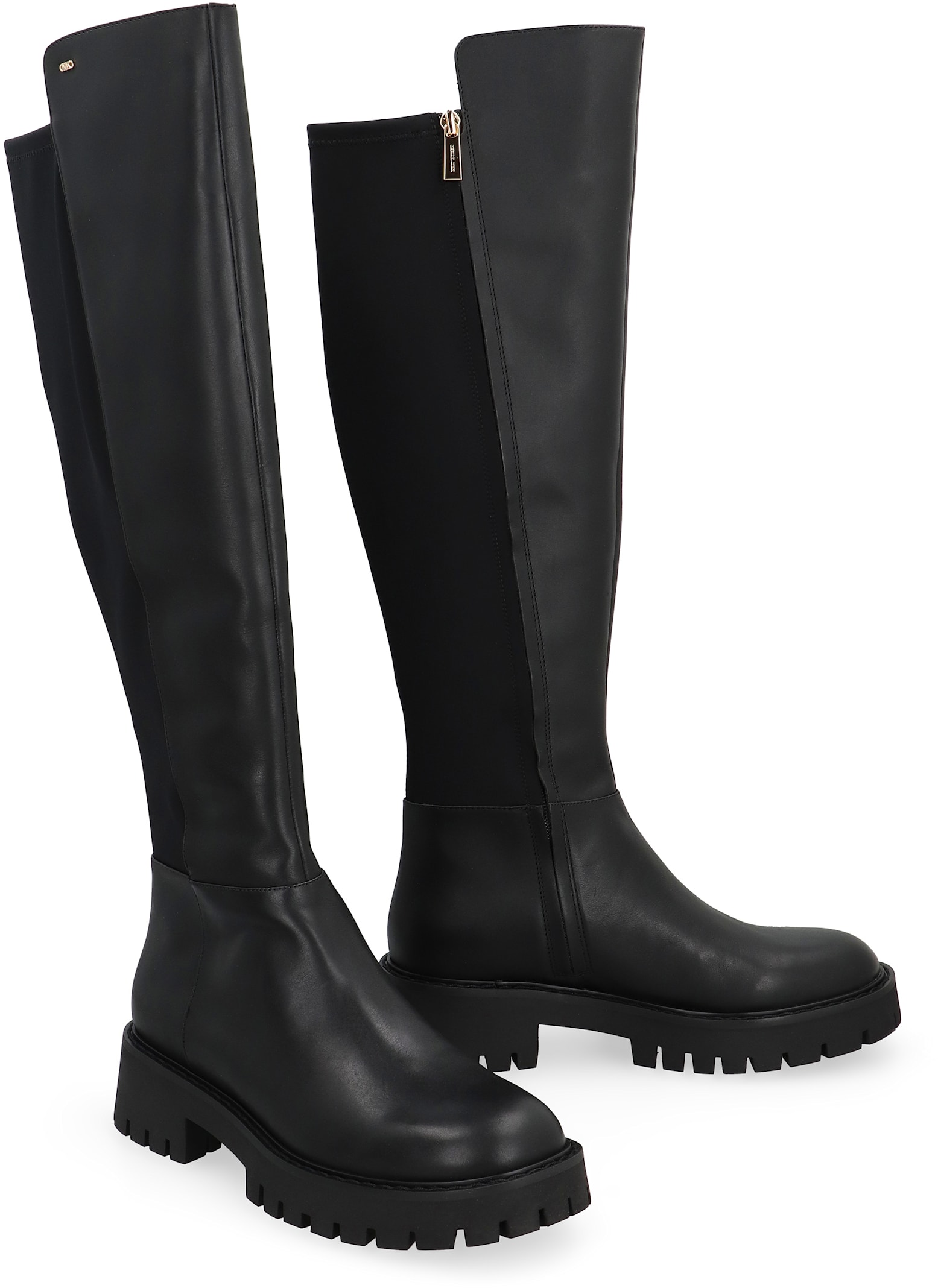 Shop Michael Michael Kors Asher Leather Boots In Black