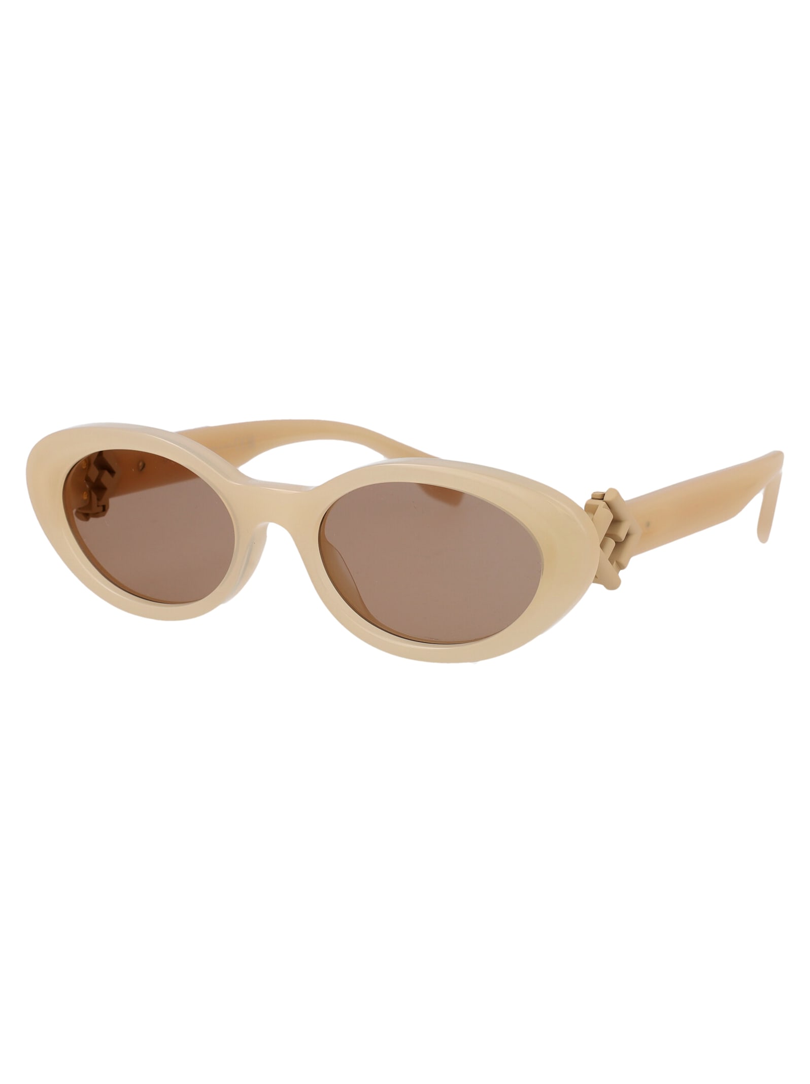 Shop Fendi Ff Diamonds Sunglasses In Beige