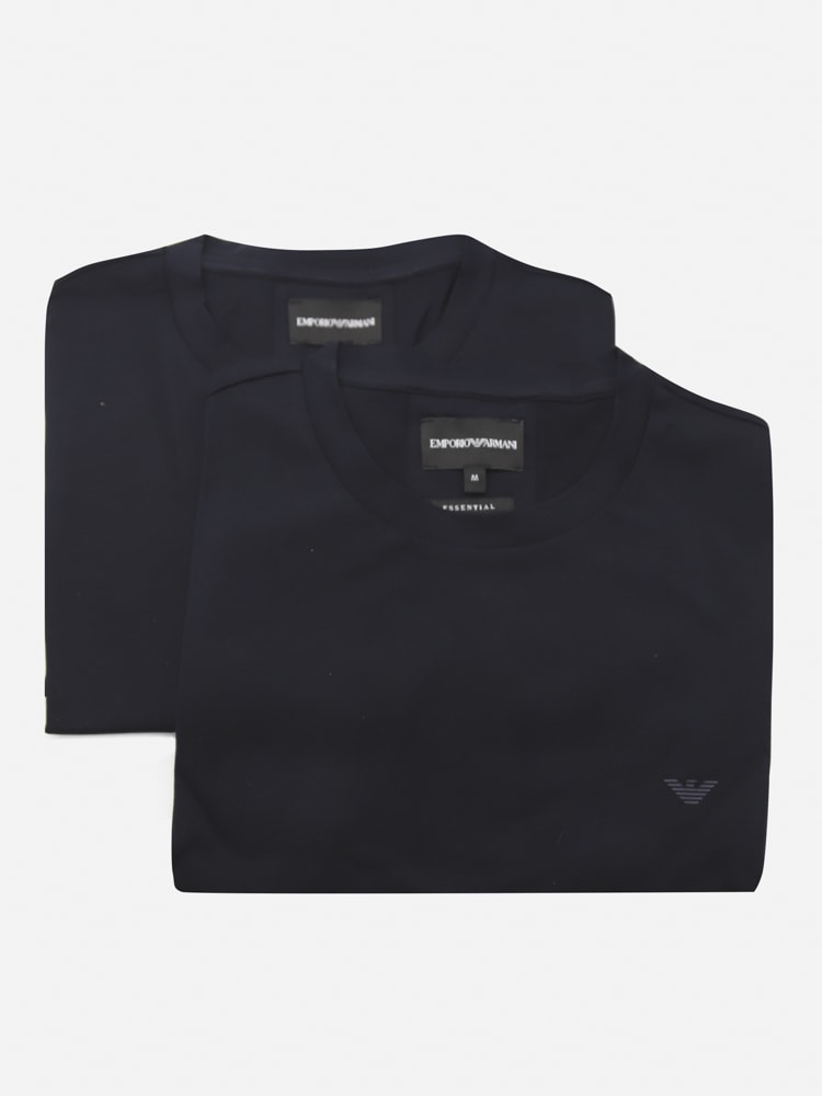 Emporio Armani Set Of 2 Cotton T-shirts With Mini Logo Print