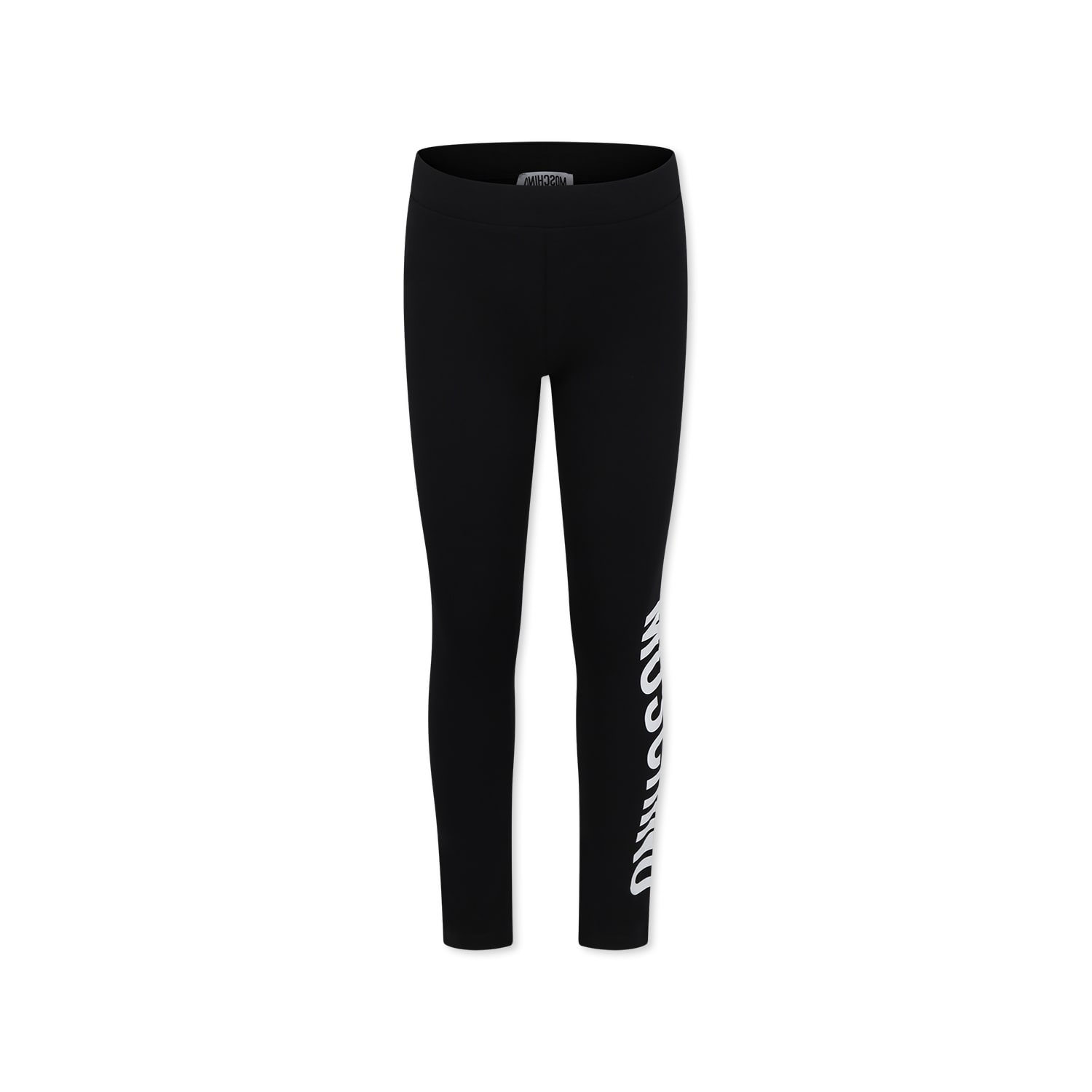 Moschino Black Leggings For Girl With Logo