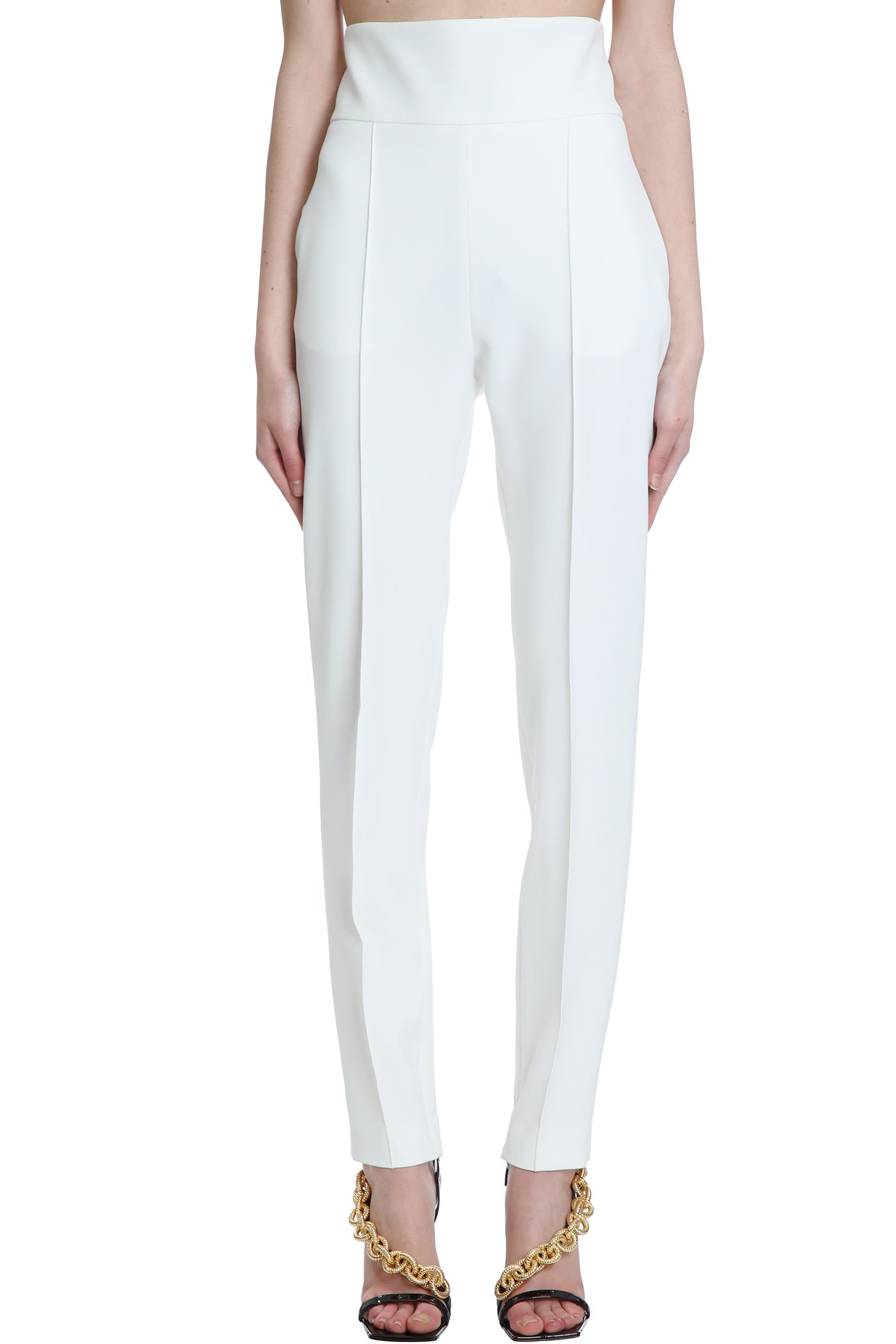 ALEXANDRE VAUTHIER PANTS IN WHITE POLYESTER,211PA900