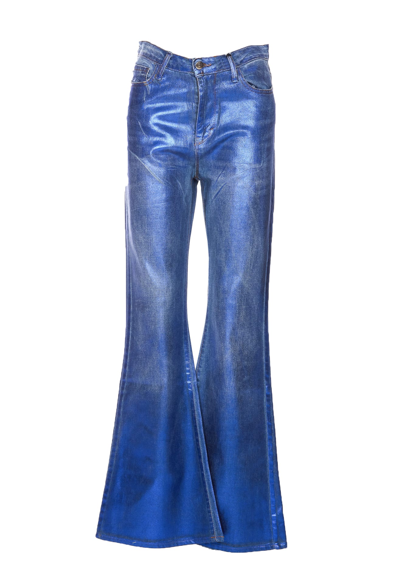 Laminated Flare Jeans