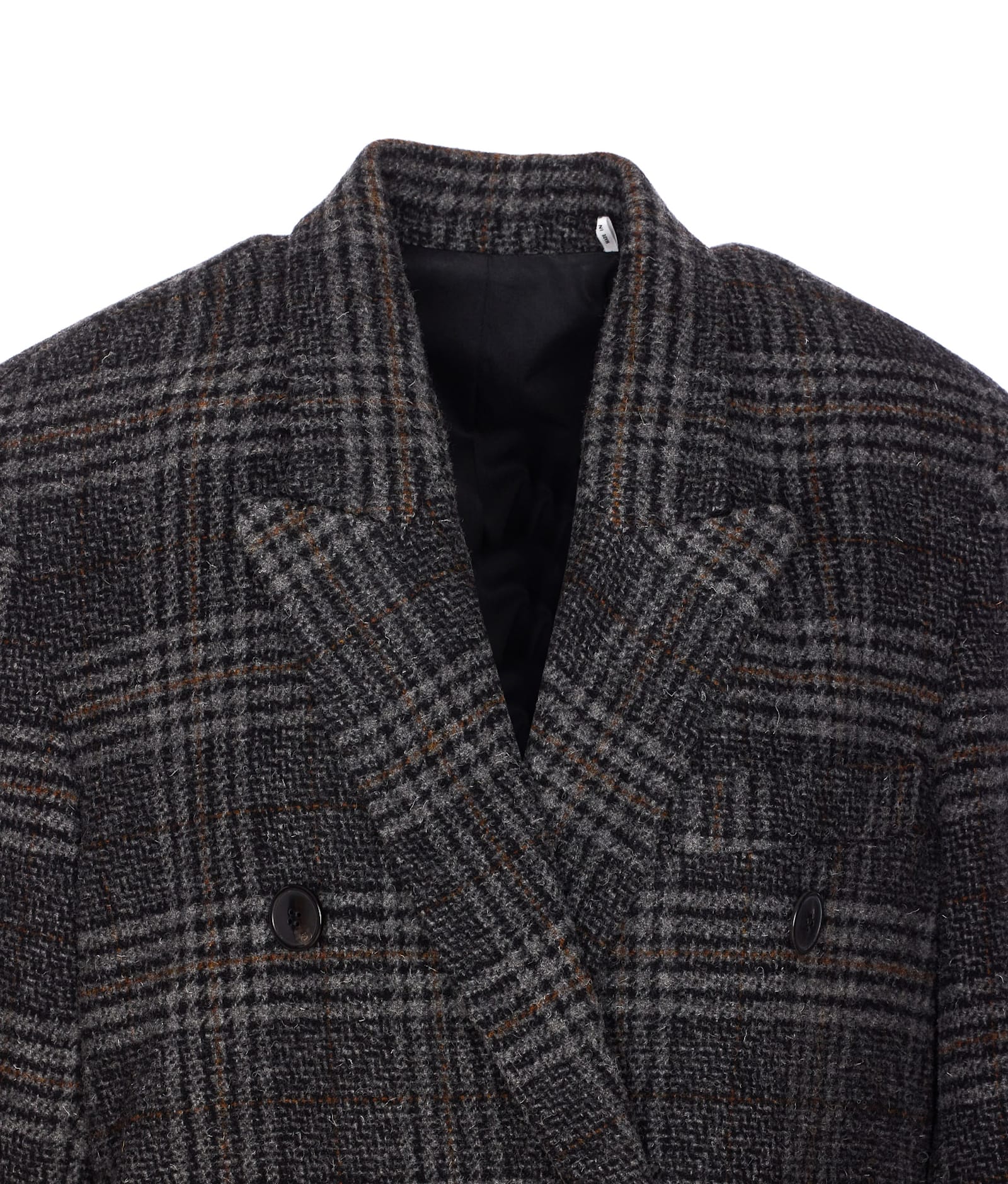 Isabel Marant Étoile Double-breasted Grey Plaid Coat With Structured Silhouette In Gray