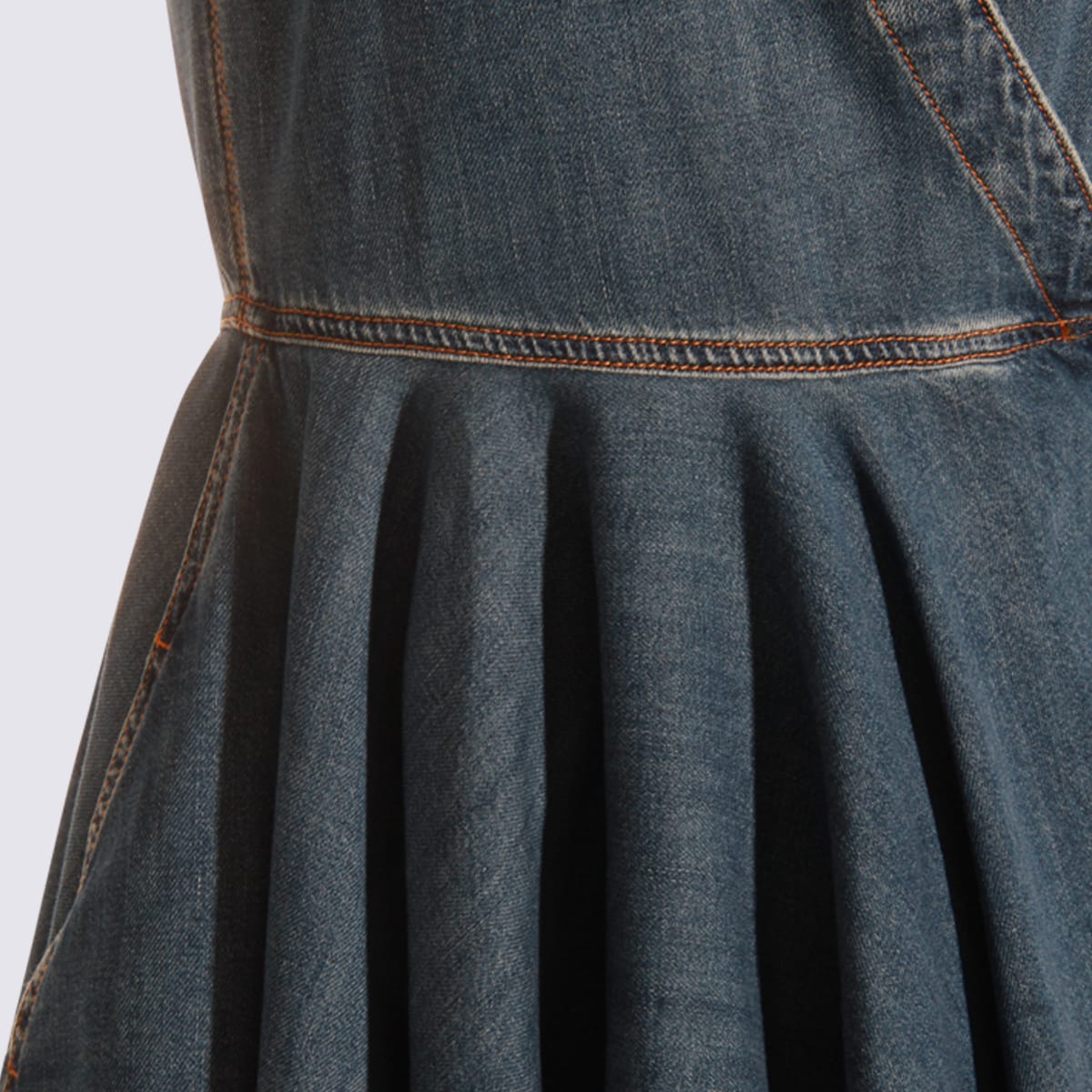Alaïa Sleeveless Denim-texture Mini Dress In Blue