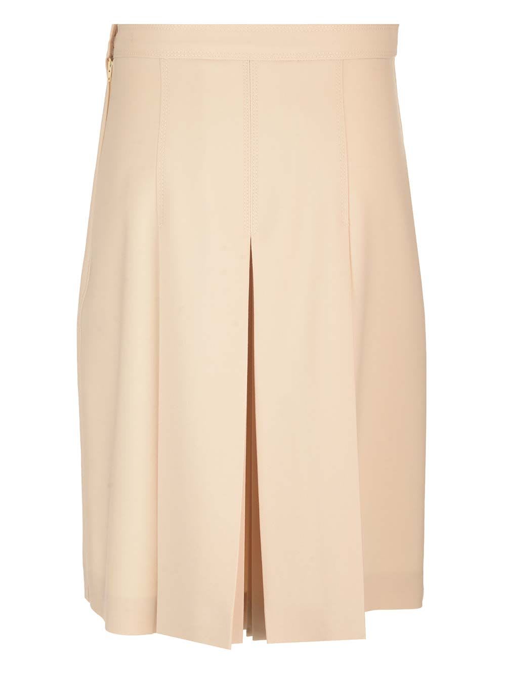 Shop Valentino Dry Wool Skirt In White