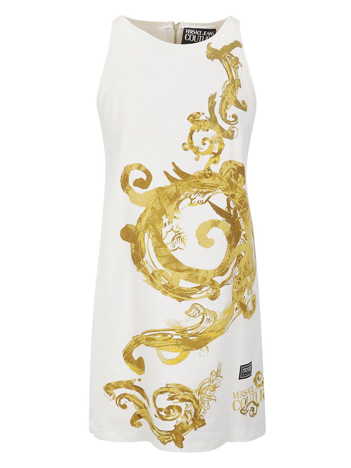 VERSACE JEANS COUTURE WATERCOLOUR COUTURE SLEEVELESS MINI DRESS VERSACE JEANS COUTURE