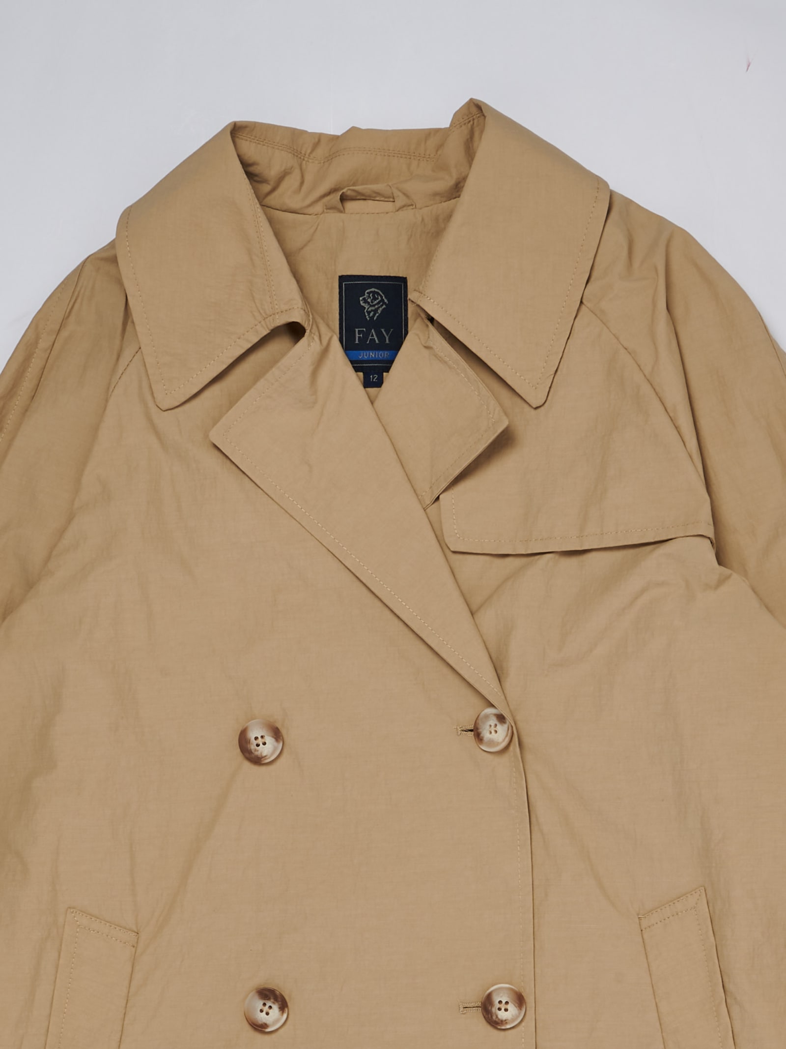 Shop Fay Trench Jacket In Beige