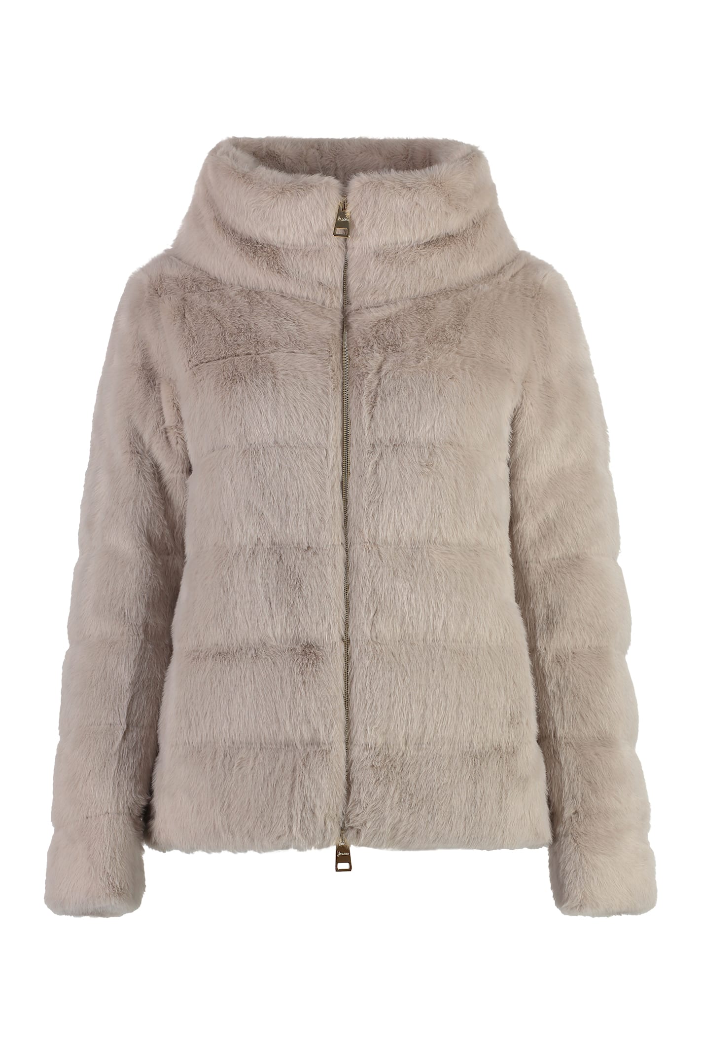 Shop Herno Vegan Fur Jacket In Ecru