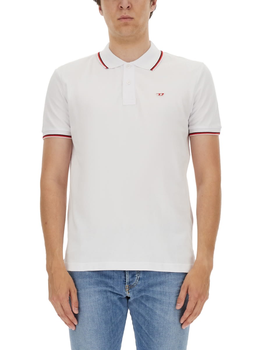 Shop Diesel Polo With Logo In White