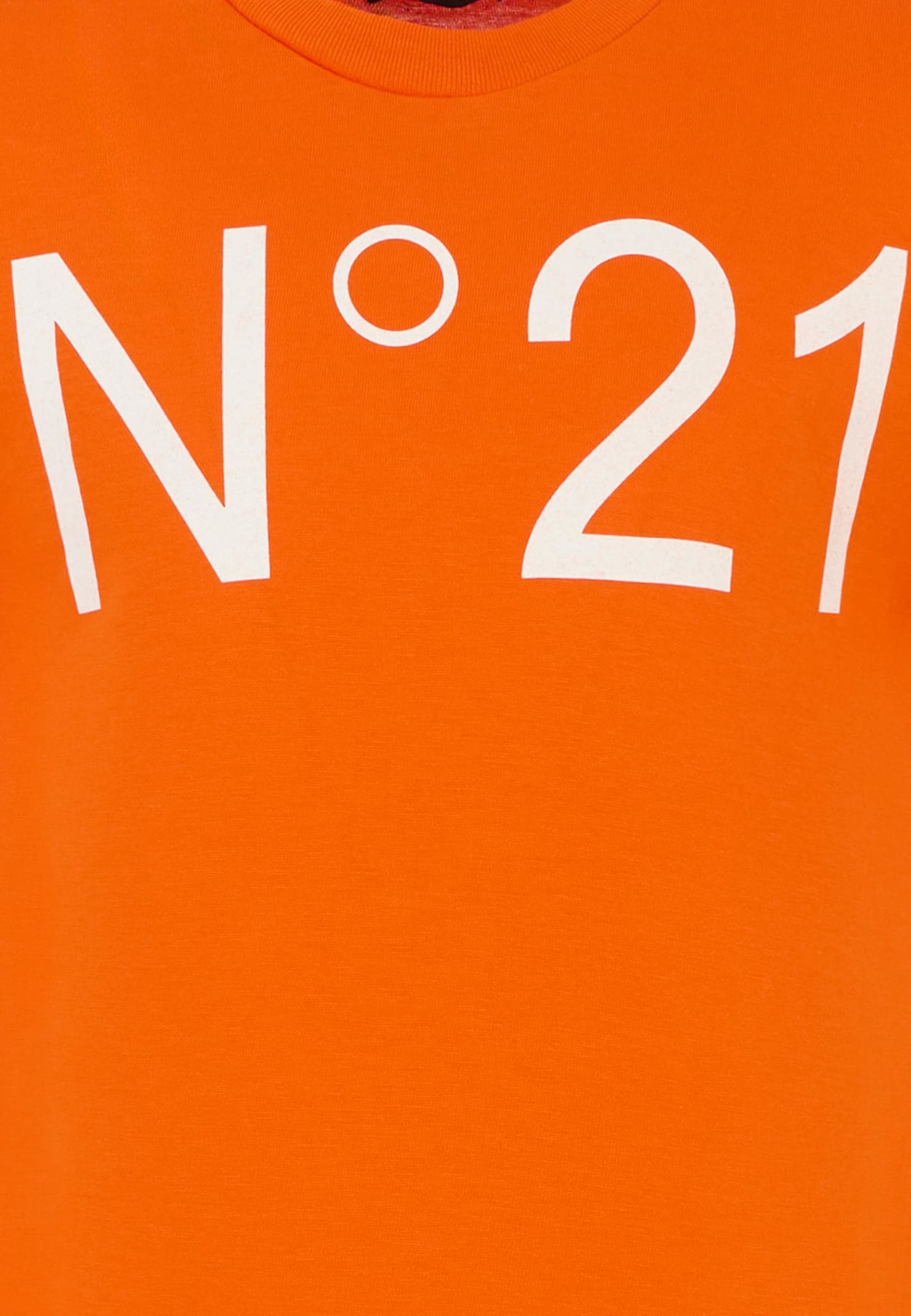 N°21 Orange T-shirt For Kids With Logo In Orange