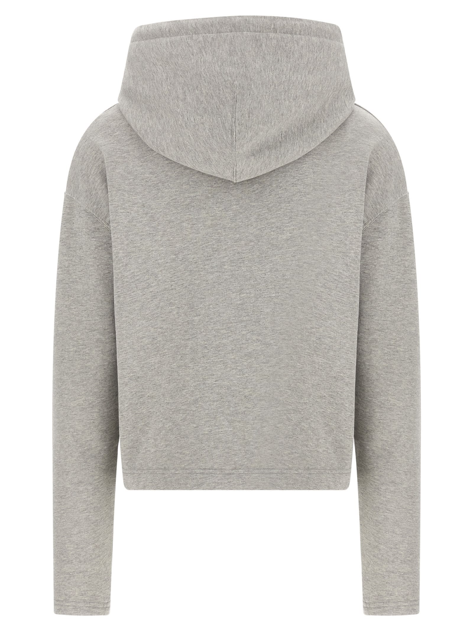 Ami Alexandre Mattiussi Embroidered Logo Hoodie With Drawstring Hood In Gray