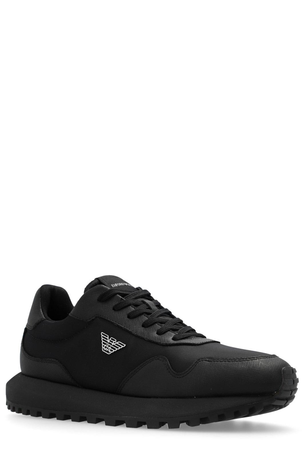 Shop Emporio Armani Sustainability Low-top Sneakers In Nero