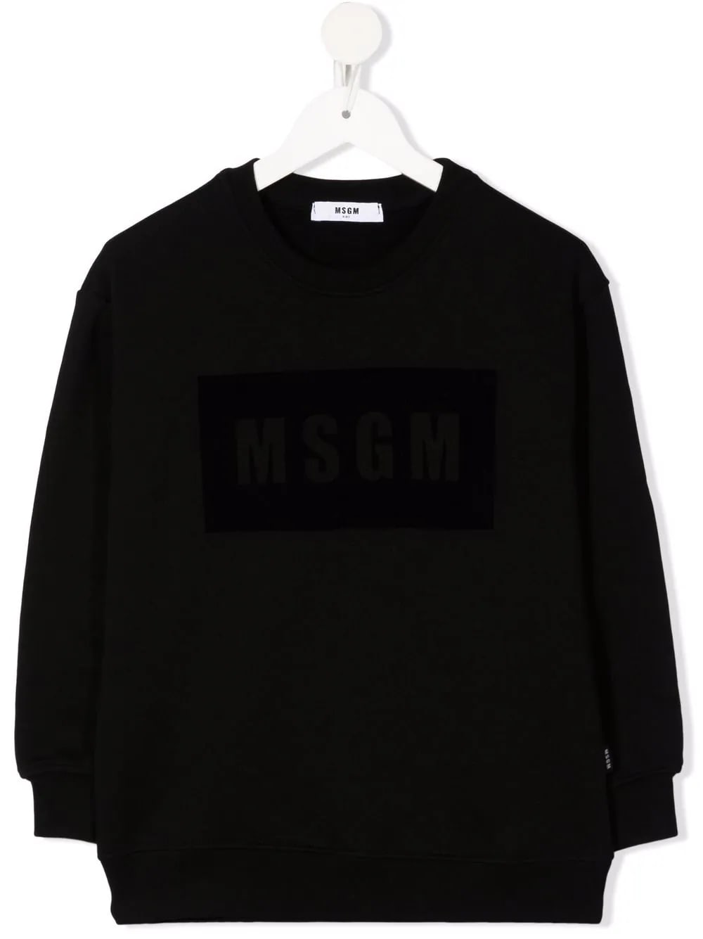 MSGM Kids Black Sweatshirt With Velvet Logo Box