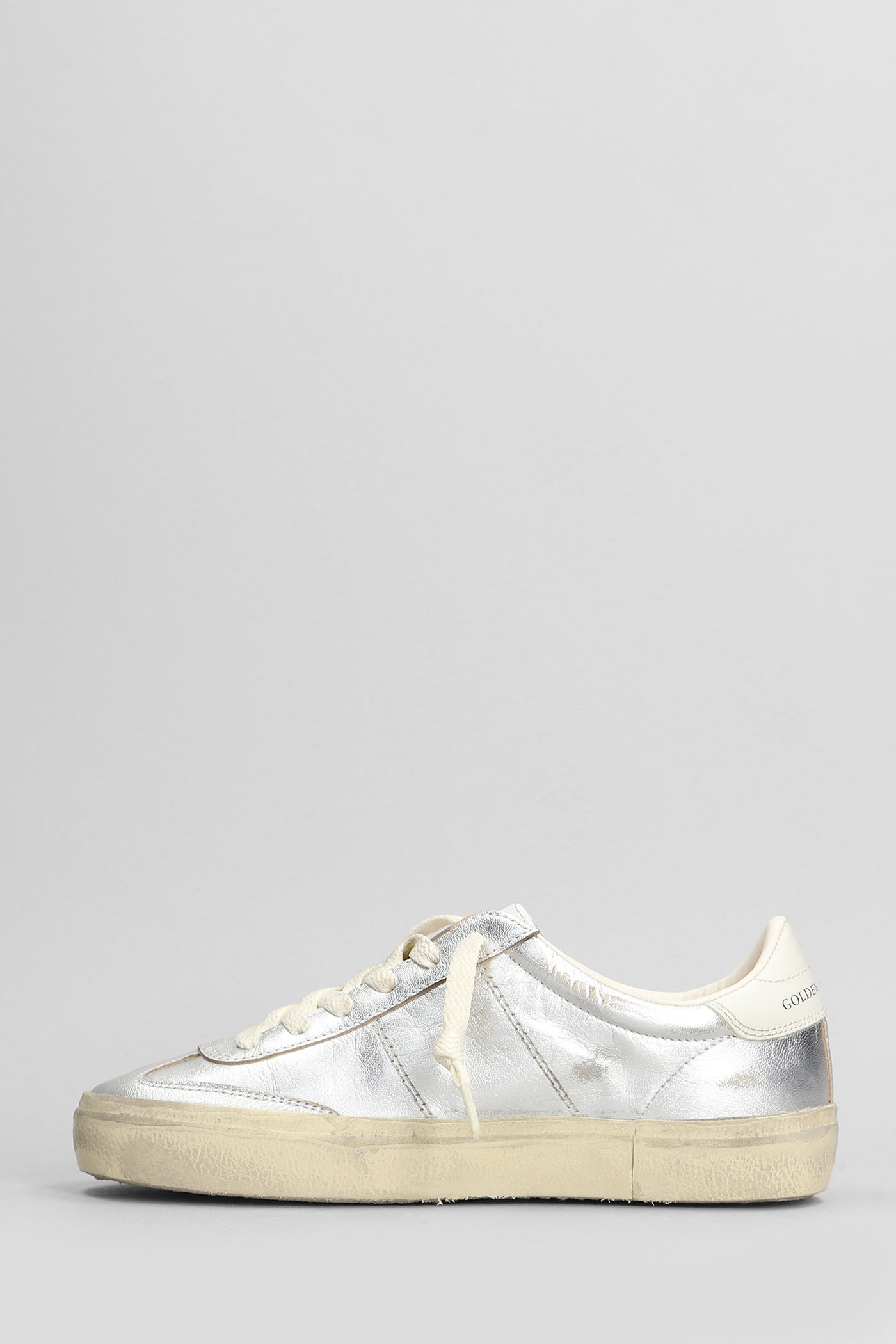 Shop Golden Goose Soul Star Sneakers In Silver Leather