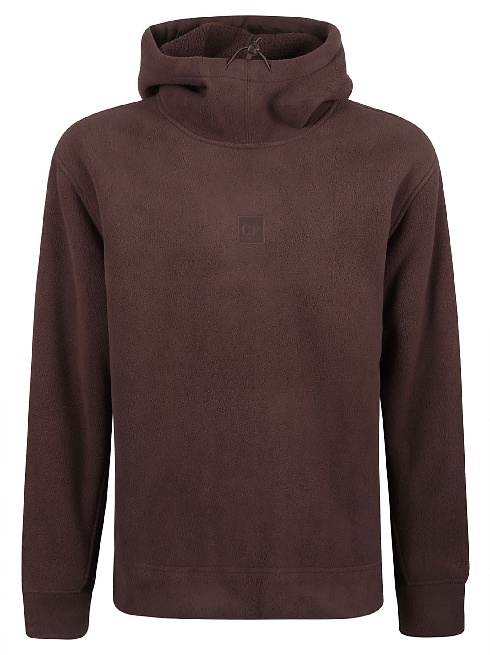 Shop C.p. Company Bonded Polar Fleece Hooded Sweater In Rum Raisin