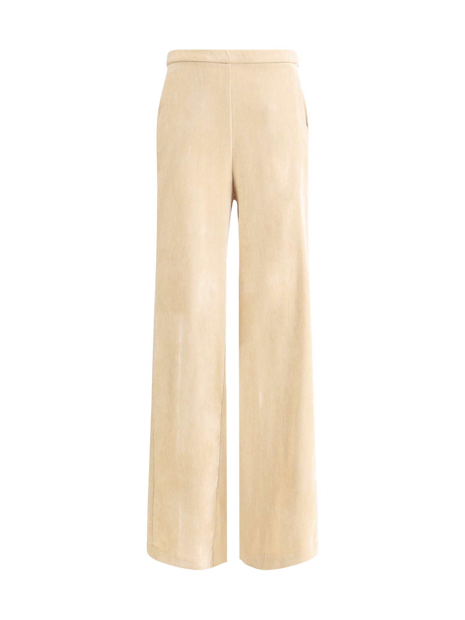 Forte Forte Elasticated-waistband Velvet Trousers In Gold