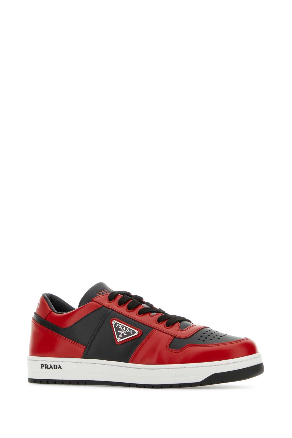 PRADA TWO-TONE LEATHER DOWNTOWN SNEAKERS