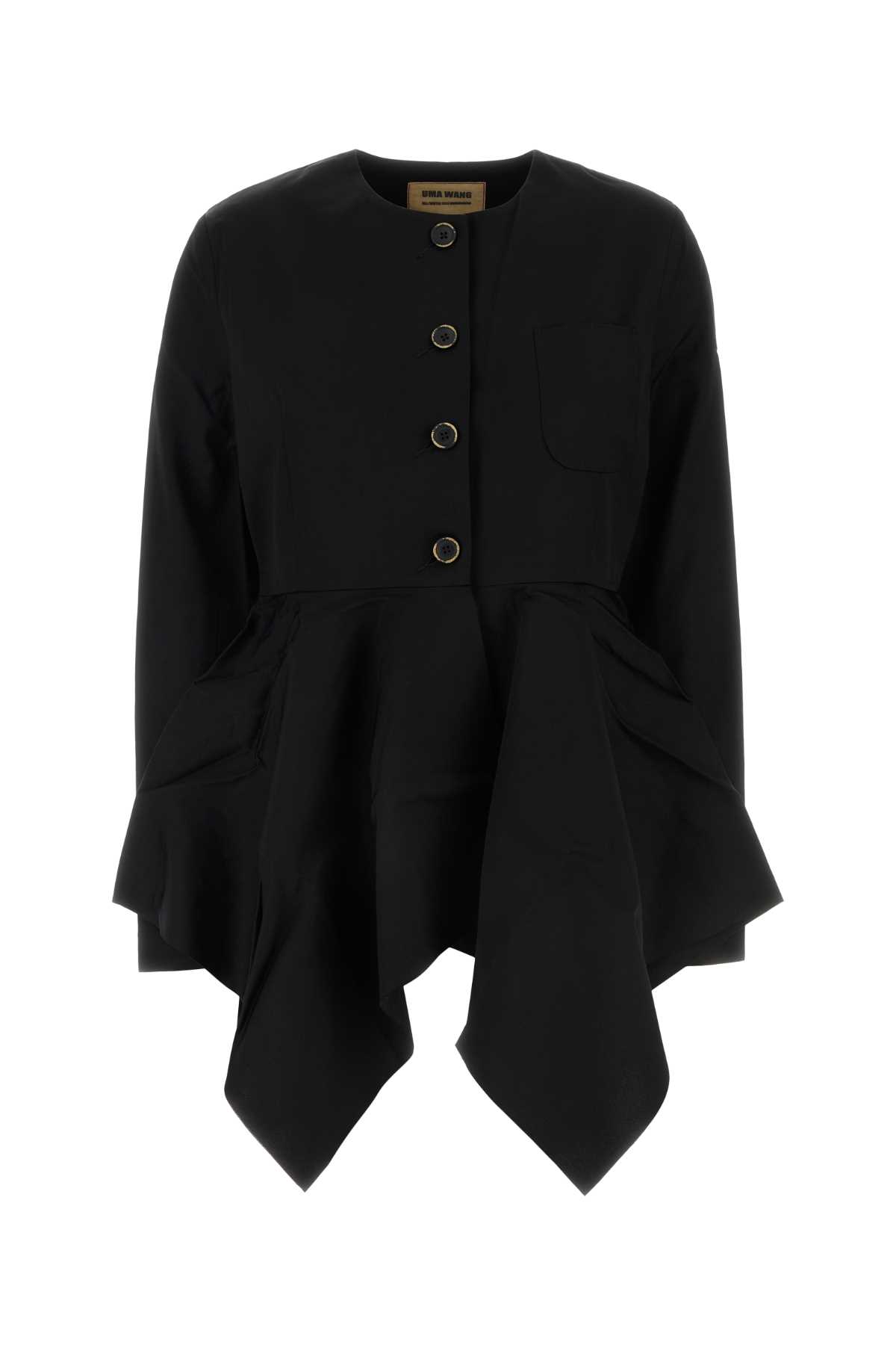 Shop Uma Wang Black Viscose Blend Koney Jacket