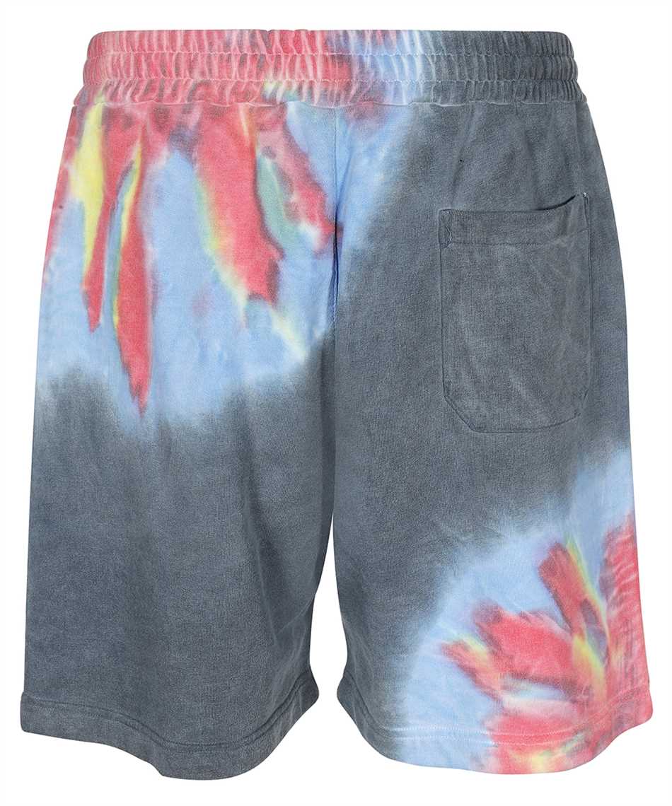 Msgm Logo Printed Tie Dyed Bermuda Shorts In Gray