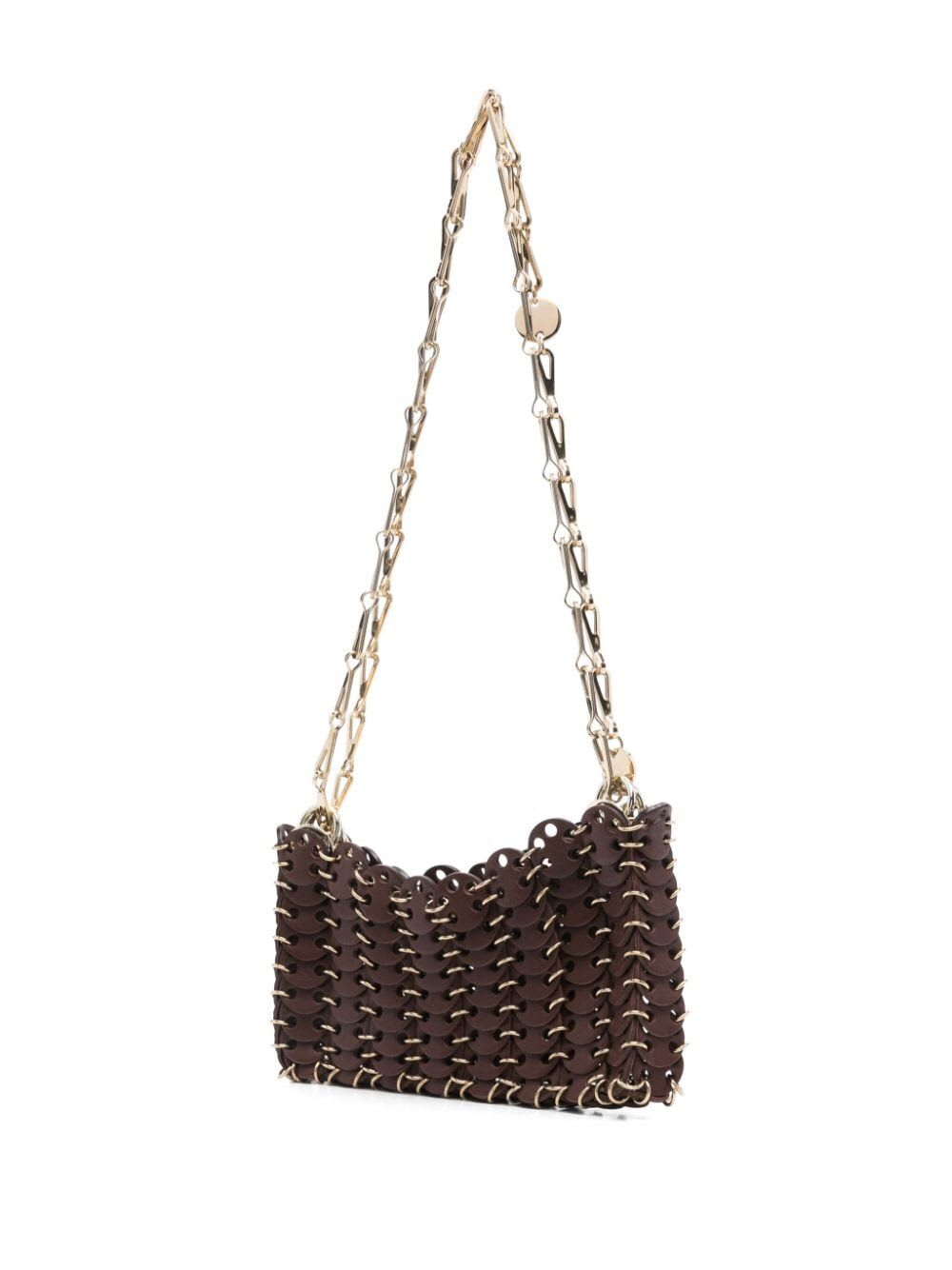 Shop Rabanne Sac A Main Bag In Dark Brown Light Gold