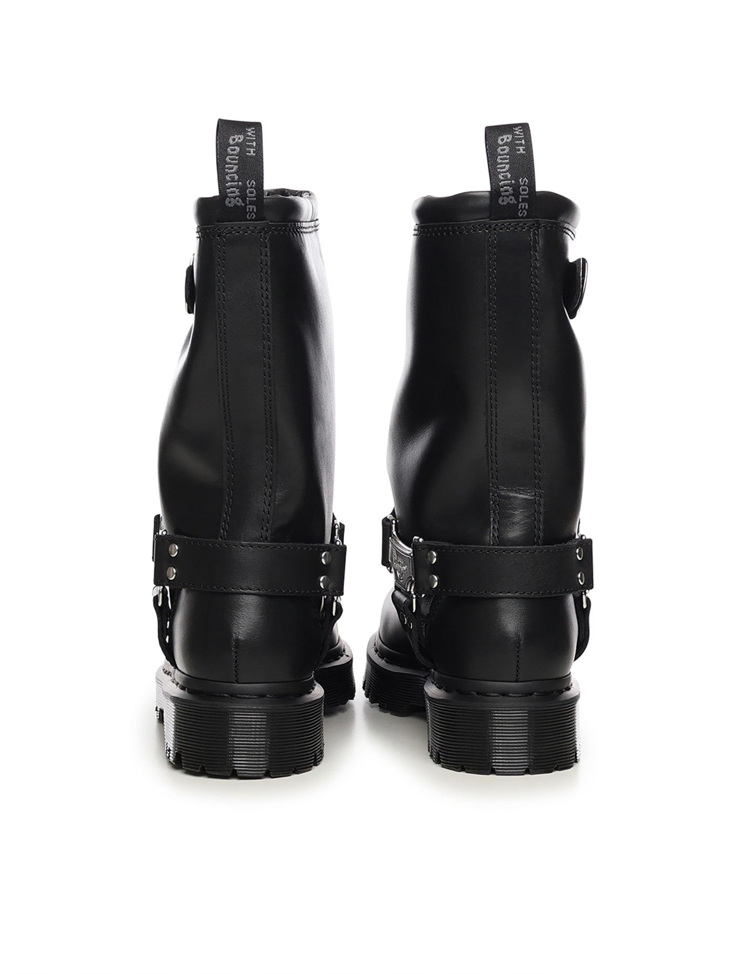 Dr. Martens Anistone Hi Leather Biker Boots In Black