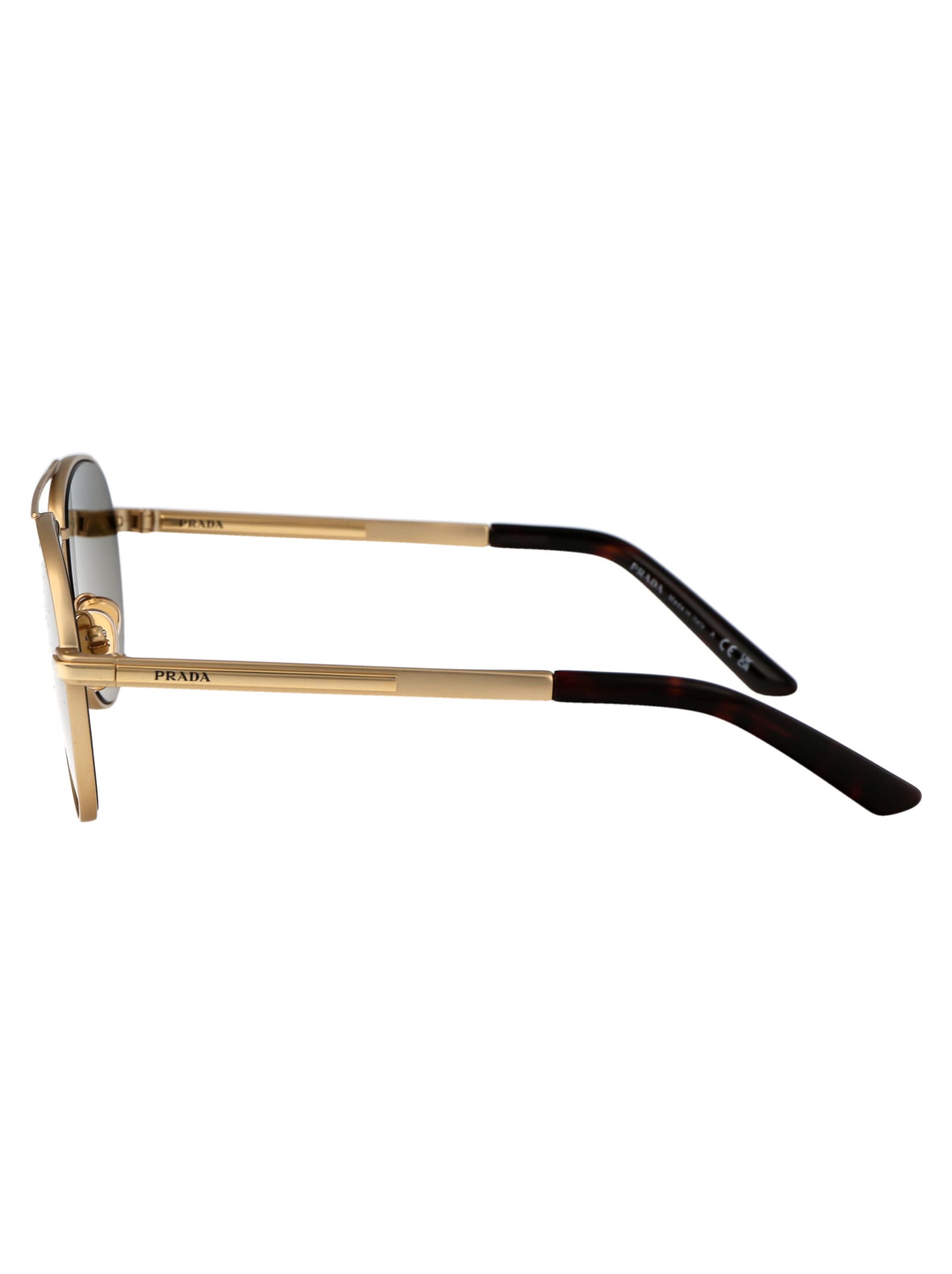 Shop Prada 0pr A54s Sunglasses In 1bk01t Matte Gold
