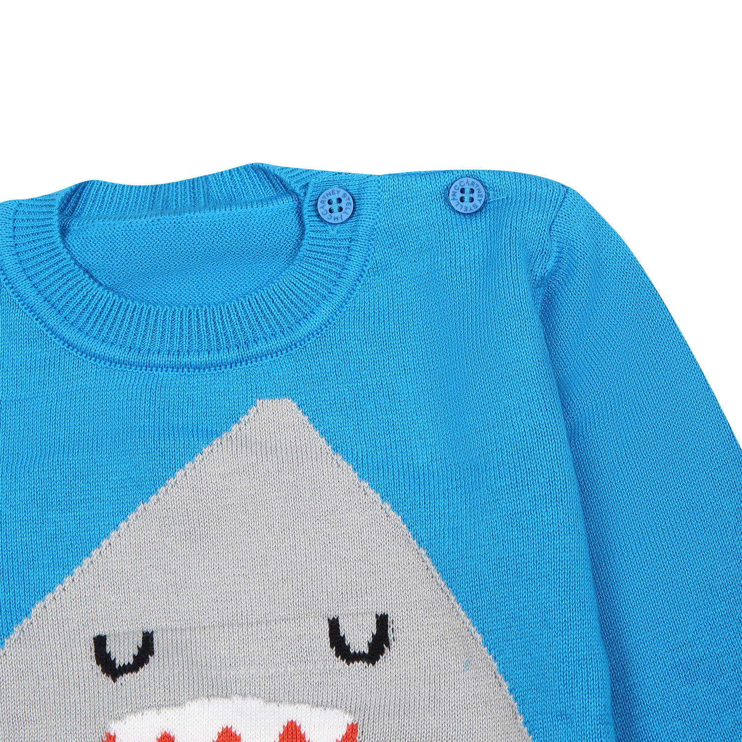 Shop Stella Mccartney Light Blue Sweater For Baby Boy With Shark
