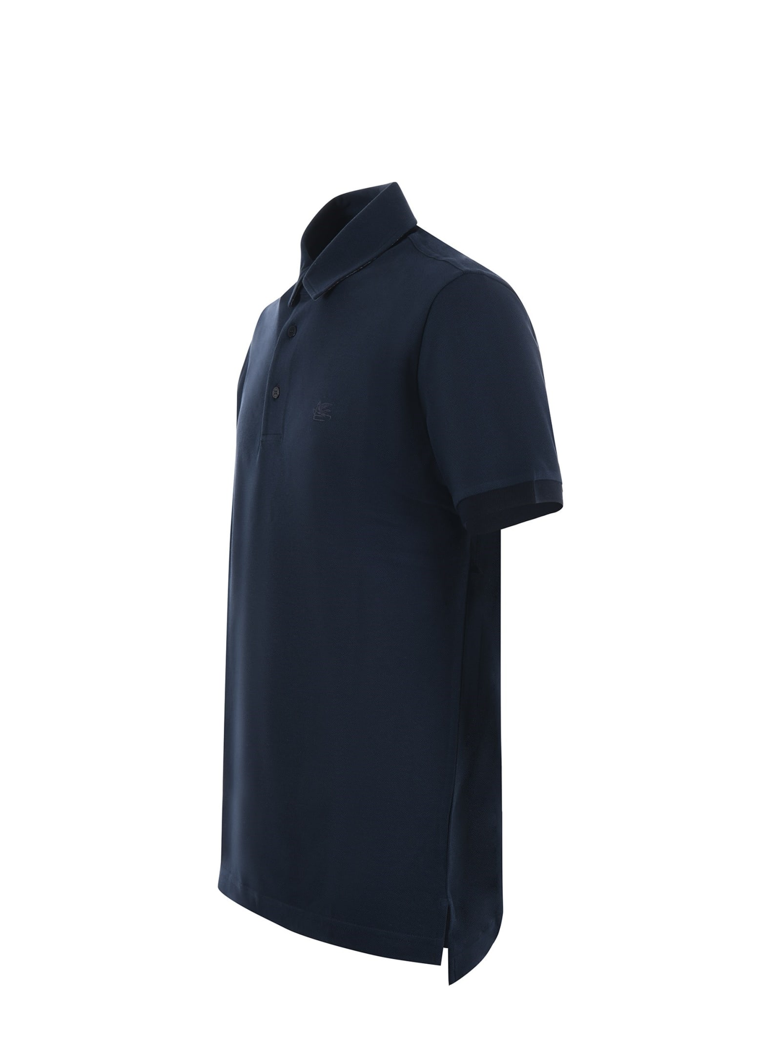Shop Etro Polo Shirt In Blu Scuro
