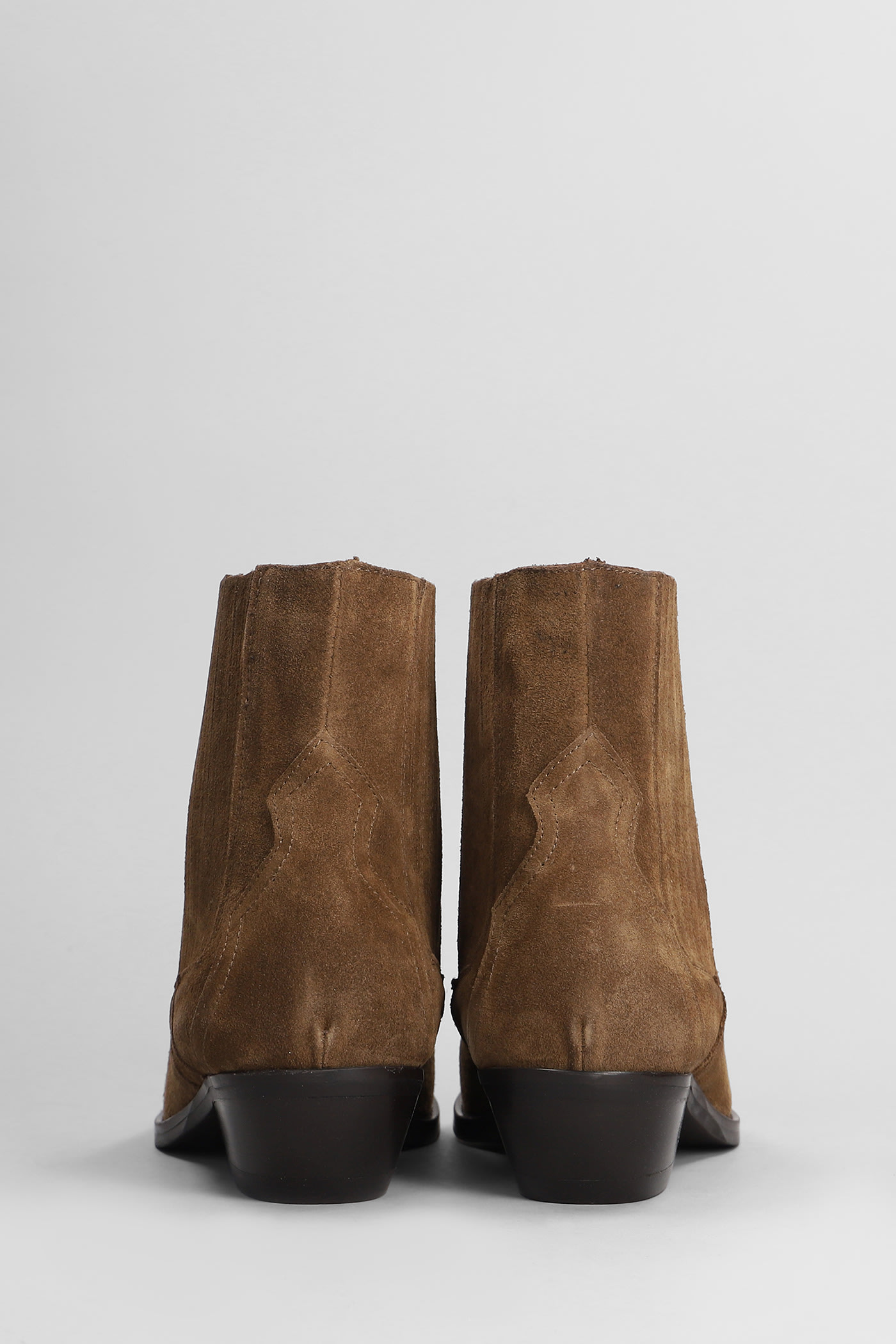 Shop Julie Dee Texan Ankle Boots In Brown Suede