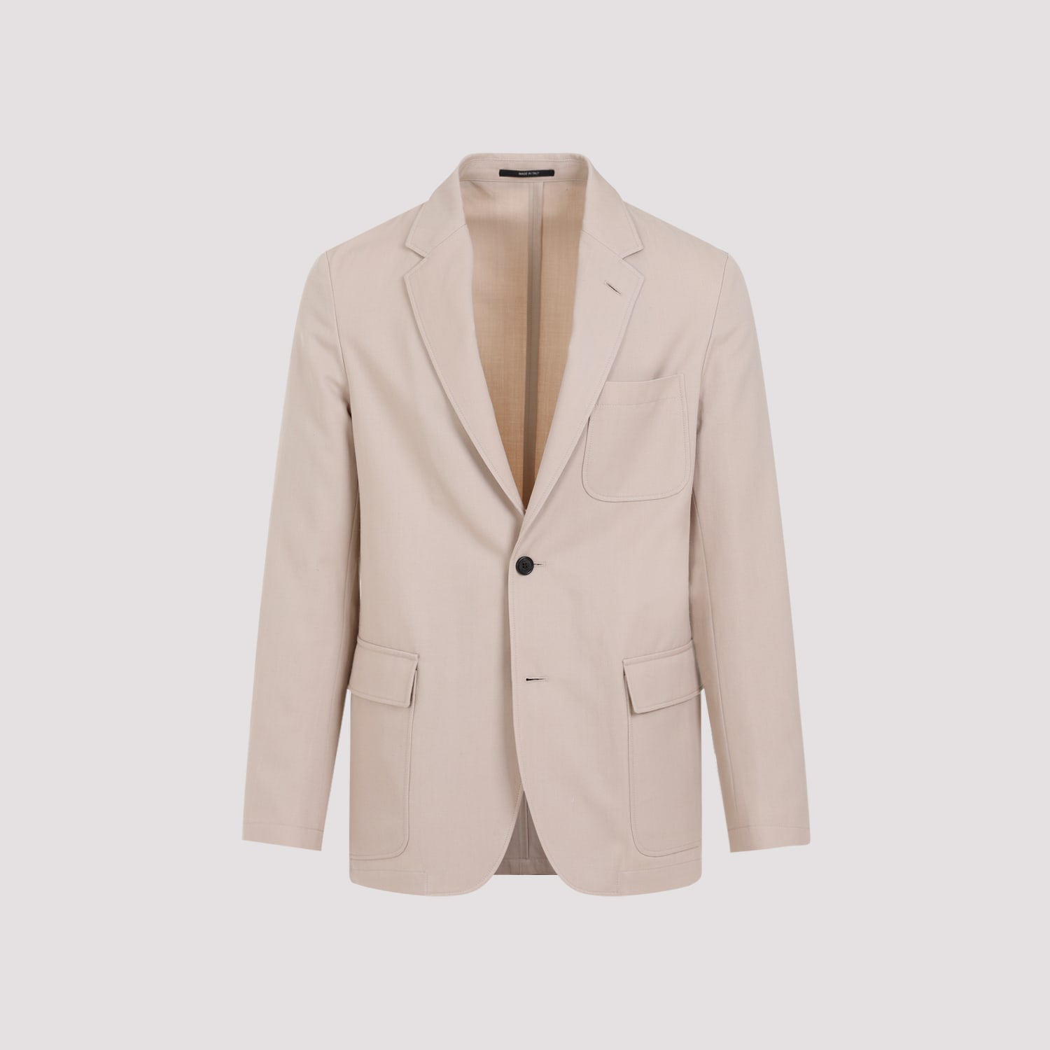 Shop Dunhill Wool Cotton Convertible Jacket In Biscuit