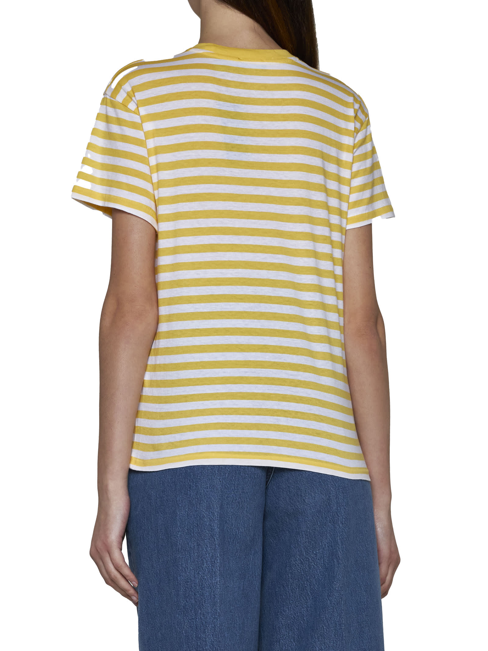 Shop Polo Ralph Lauren T-shirt In Chrome Yellow/white