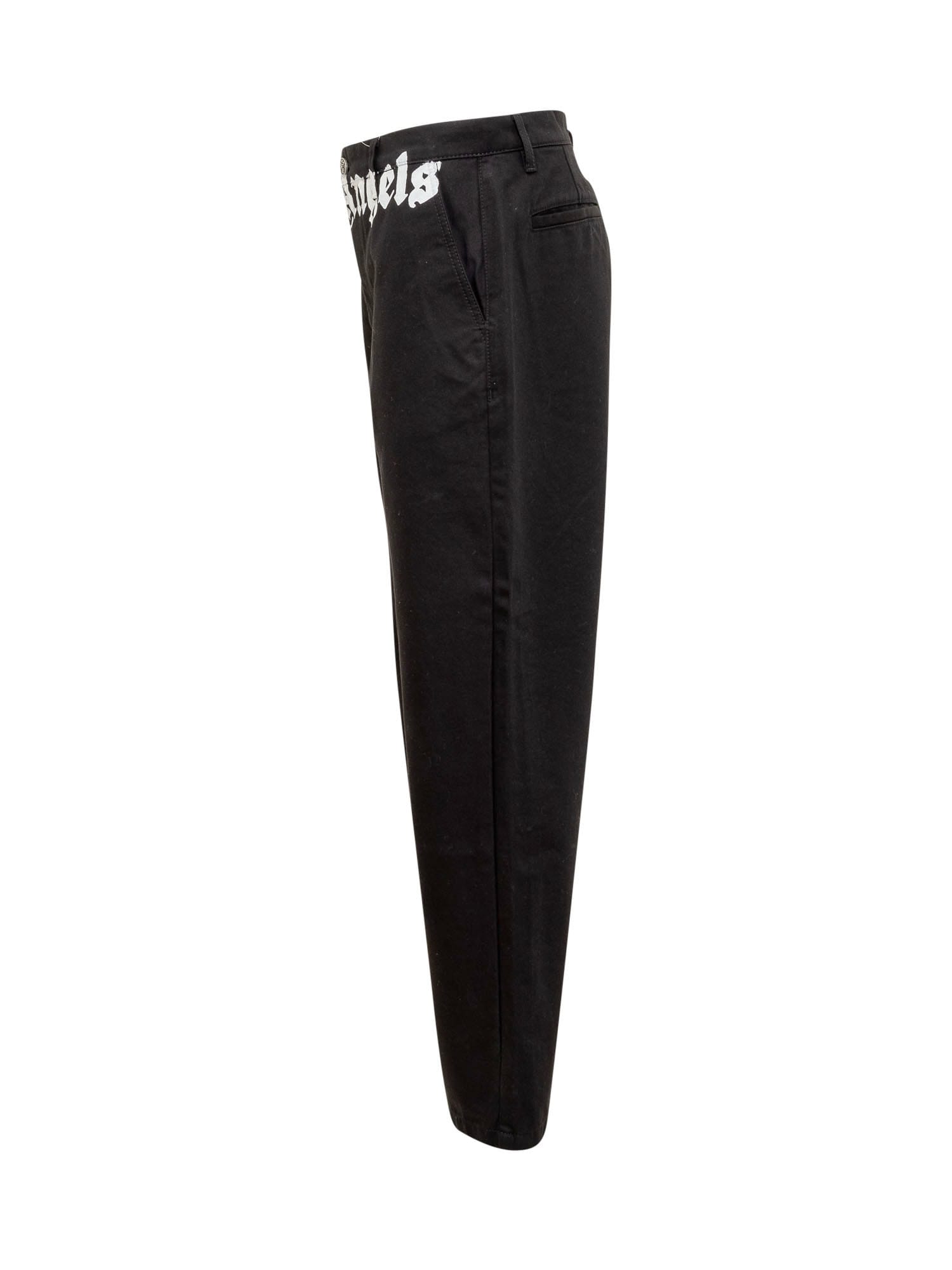 Shop Palm Angels Chino Pants In Nero E Bianco