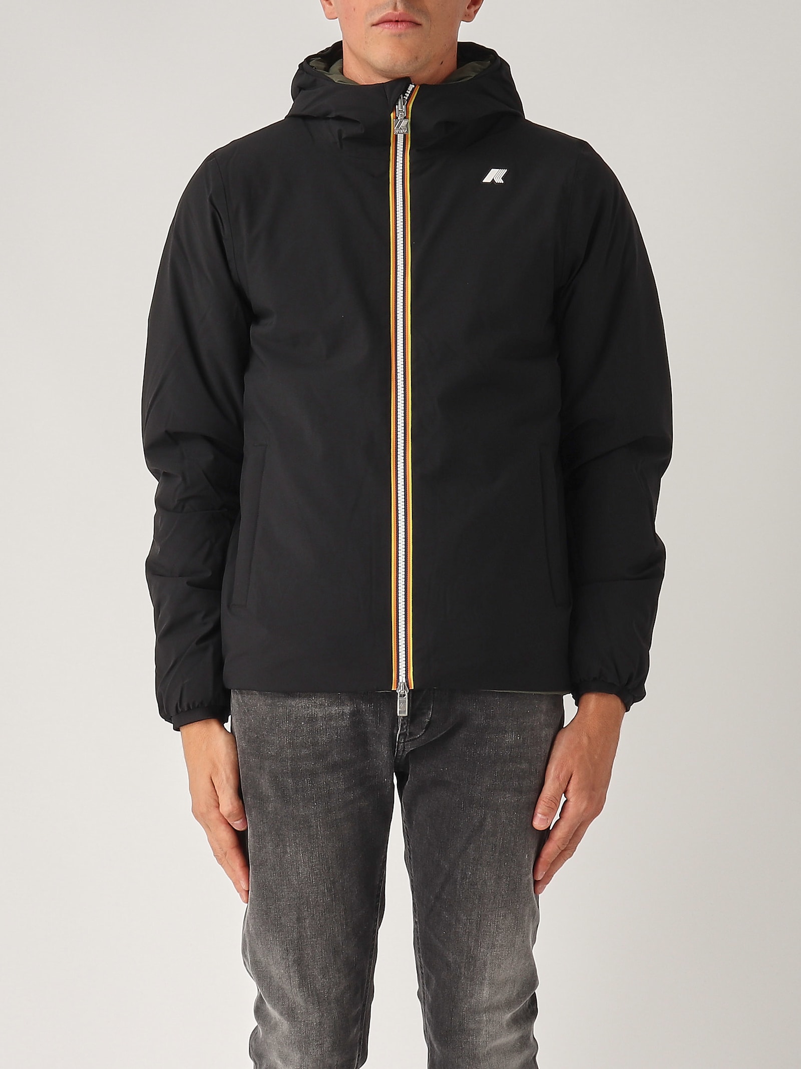 Shop K-way Jack St Warm Double Jacket In Nero-militare