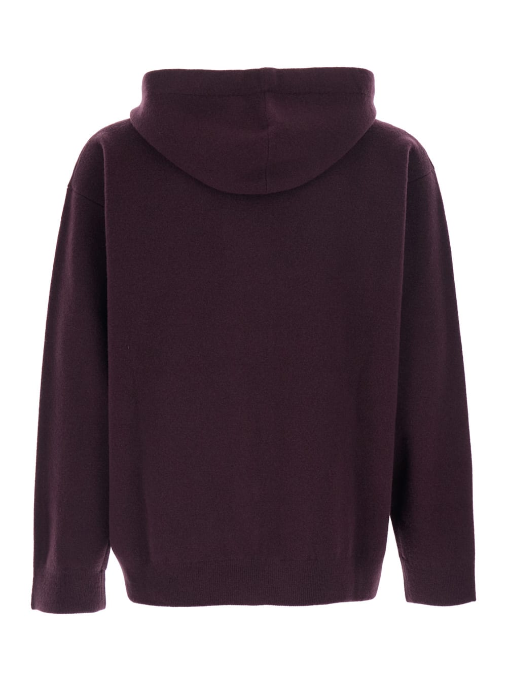 Roberto Collina Bordeaux Sweatshirt With Drawstring Hood And Dropped Shoulders In Wool Man In Burgundy