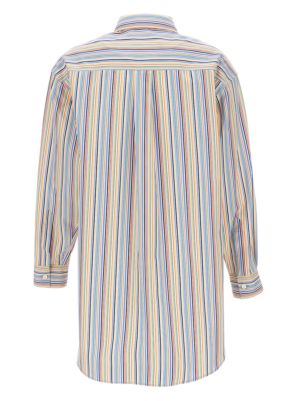 Shop Etro Oversized Multicolor Shirt With Stripe Motif And Pegasus Embroidery In Cotton Woman