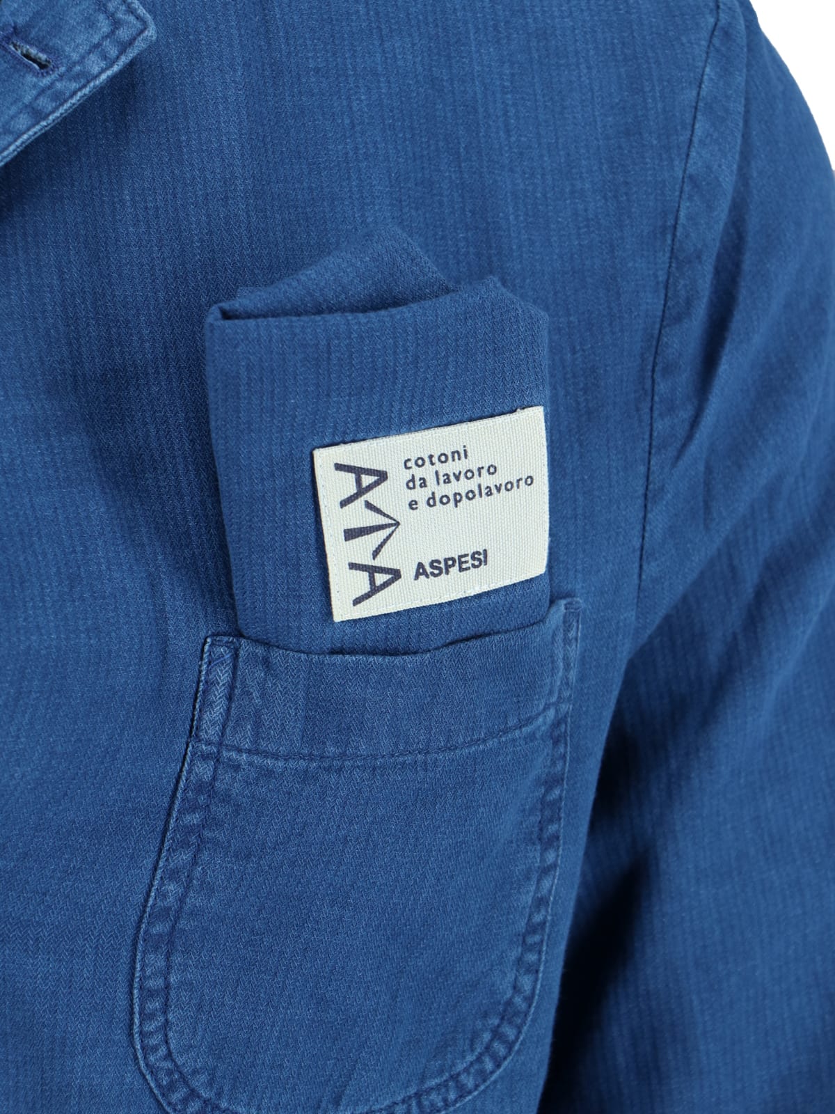 Shop Aspesi Cotton Blazer In Blue
